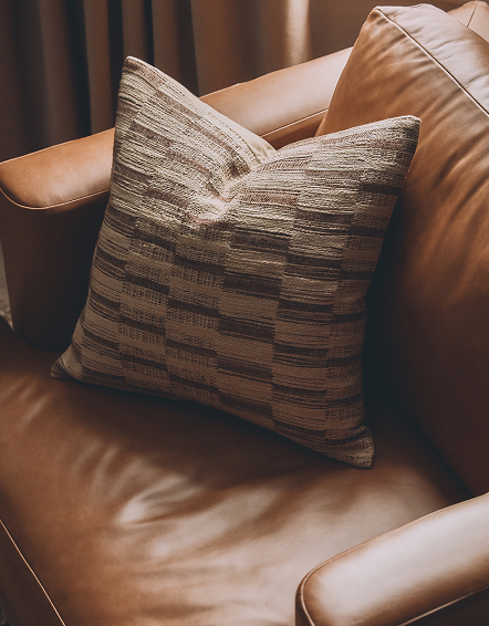 Desert Stripe Geometric Silk Blend Pillow Cover