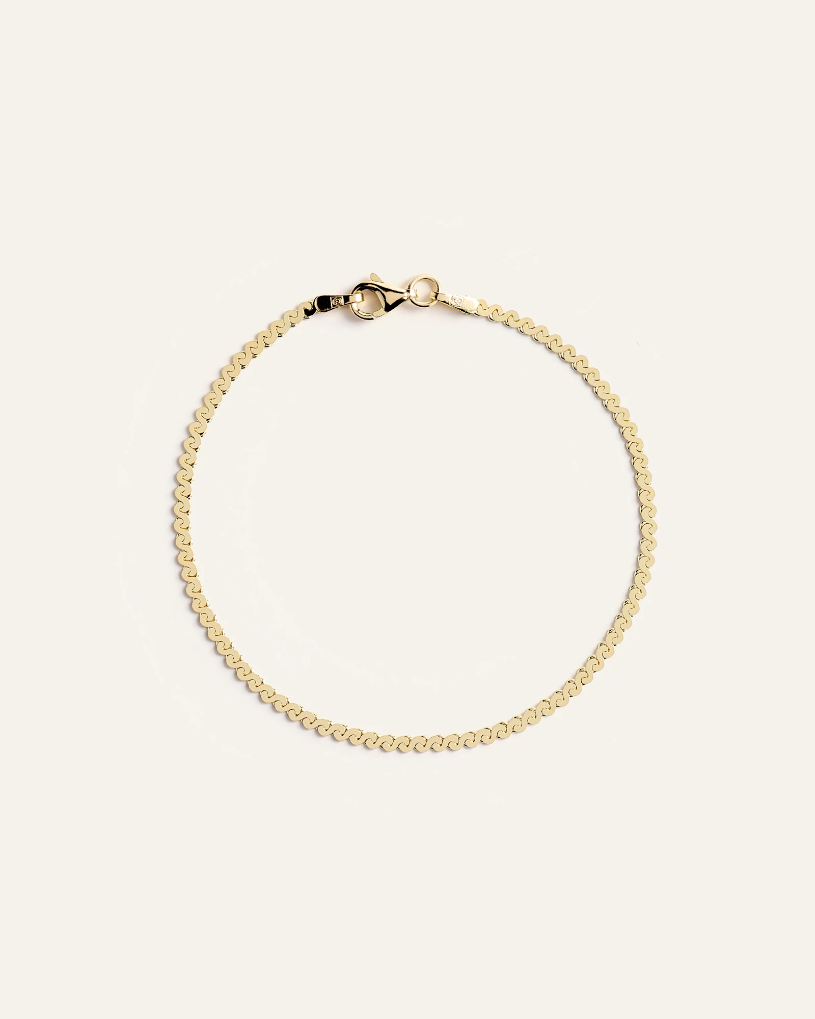14K Gold Serpentine Chain Bracelet in Yellow Gold