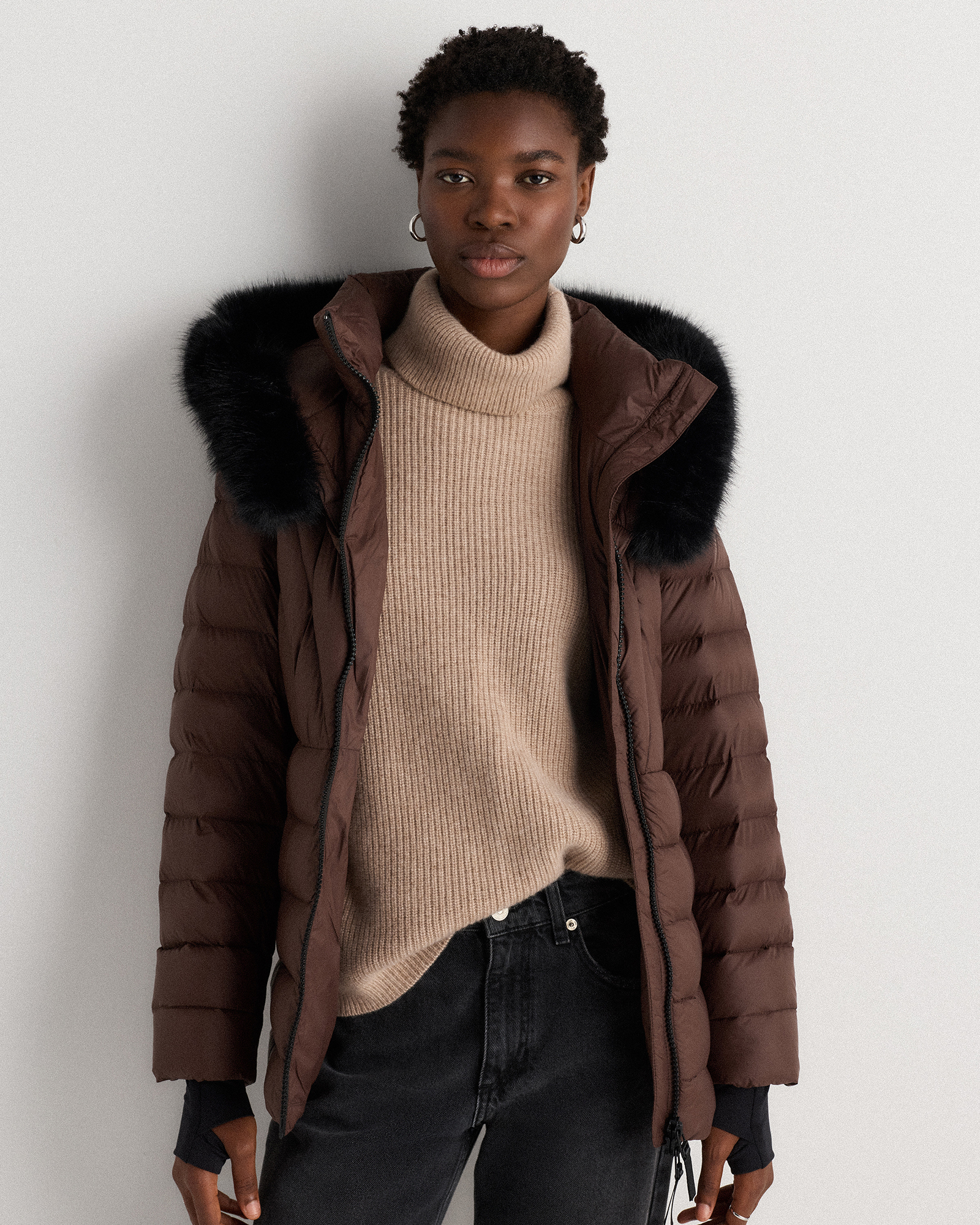 Hot Fudge Responsible Down Belted Puffer Coat