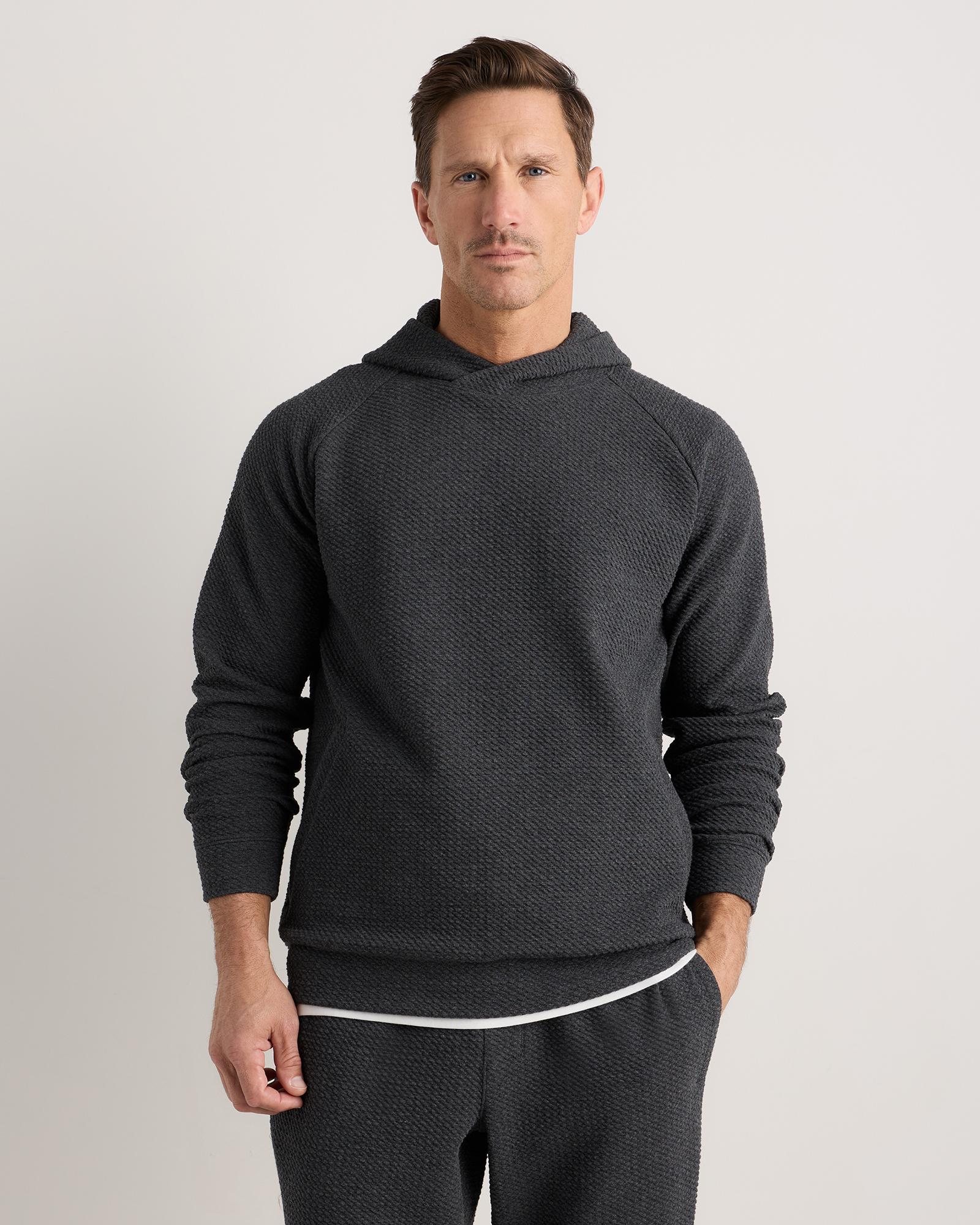 Heather Charcoal Waffle Knit Hoodie