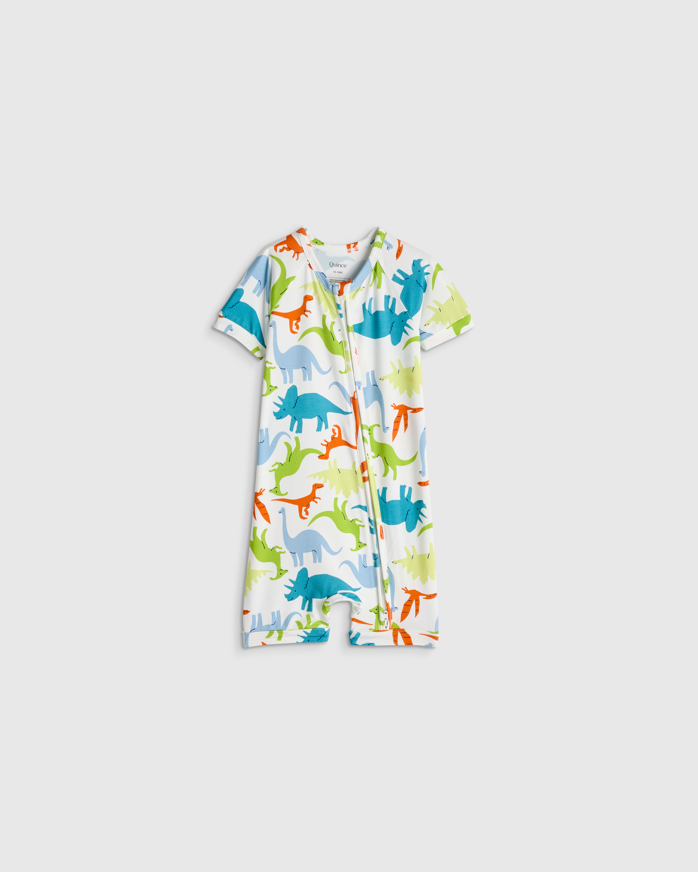 Colorful Dinos Bamboo Shortie Onesie Pajama