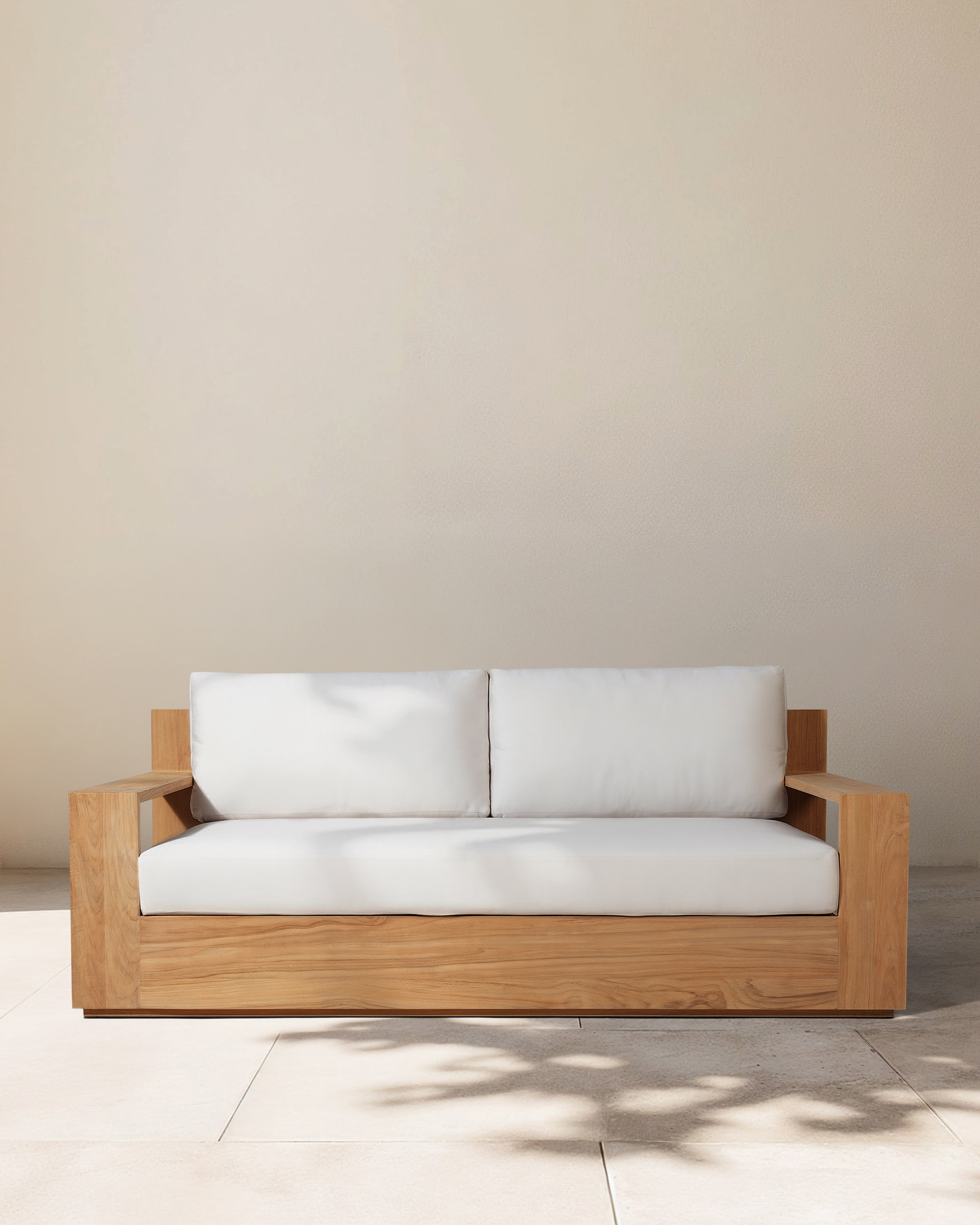 Natural Teak Solid Teak Outdoor Sofa