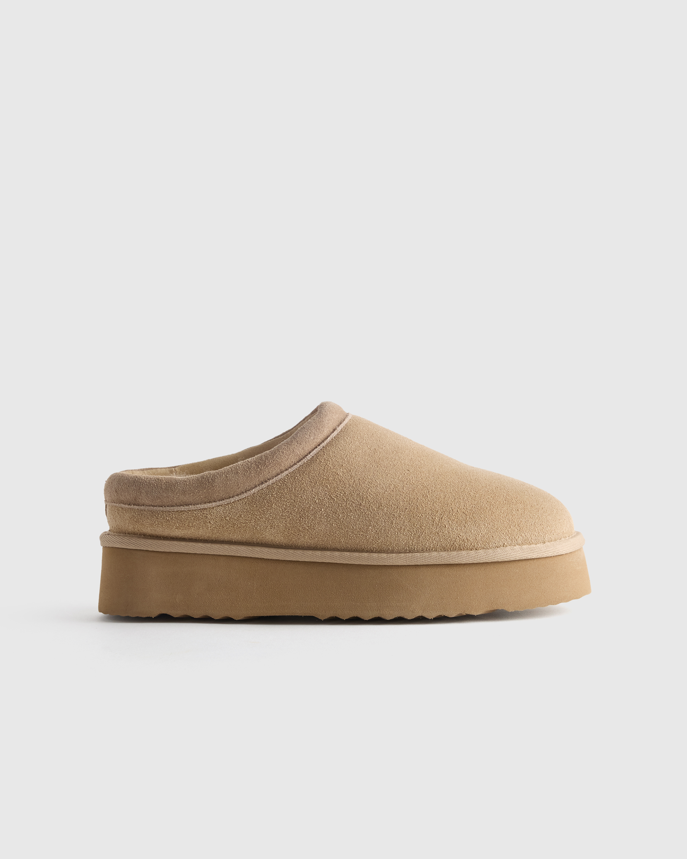 Light Sand Australian Shearling Platform Clog Slipper
