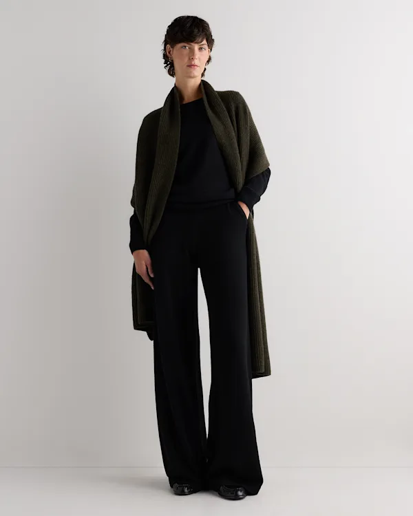 Mongolian Cashmere Ribbed Wrap