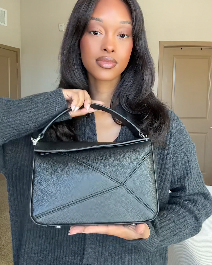 Italian Leather Patchwork Crossbody in Cognac