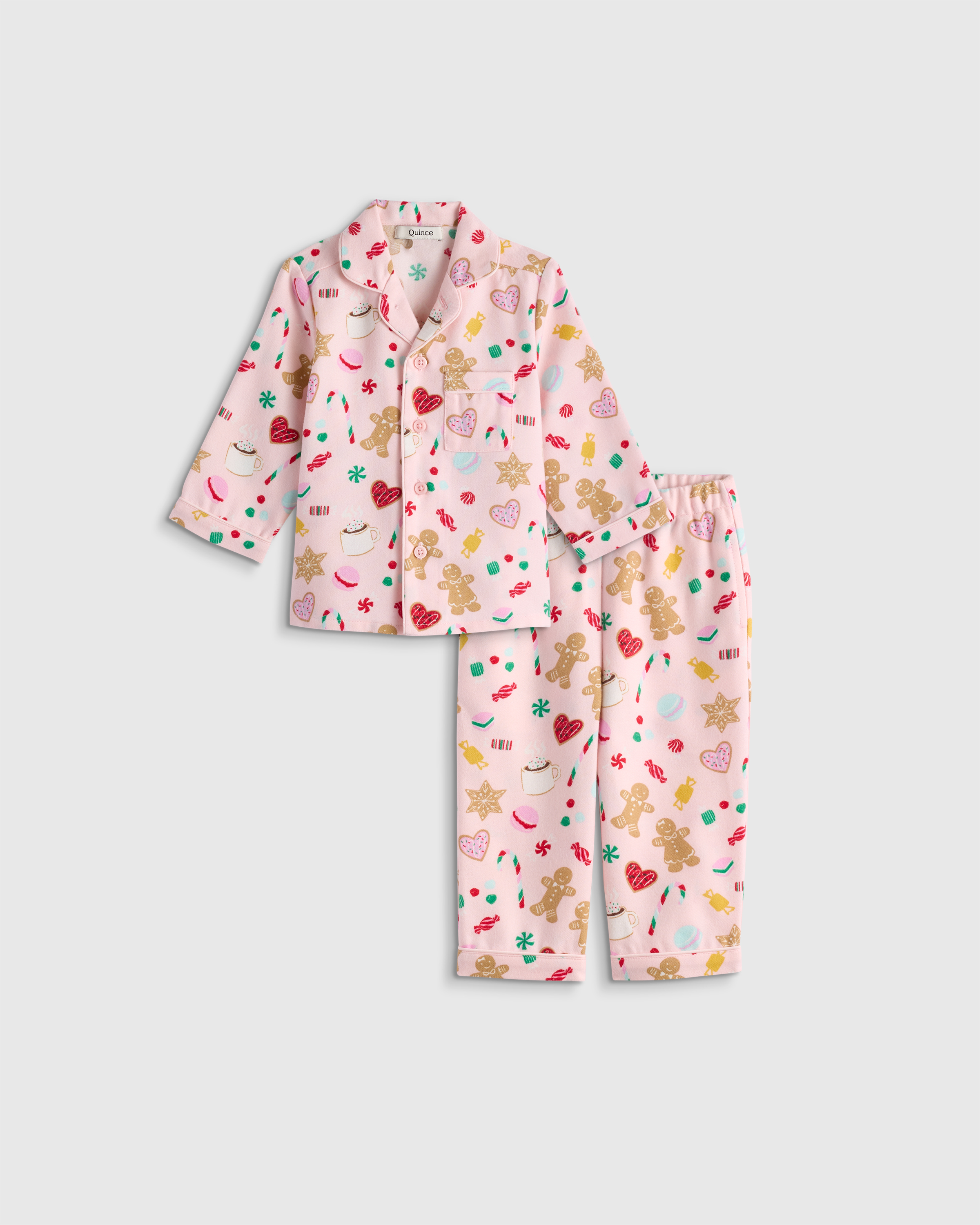 Quince Holiday Flannel Pajama Set In Pink