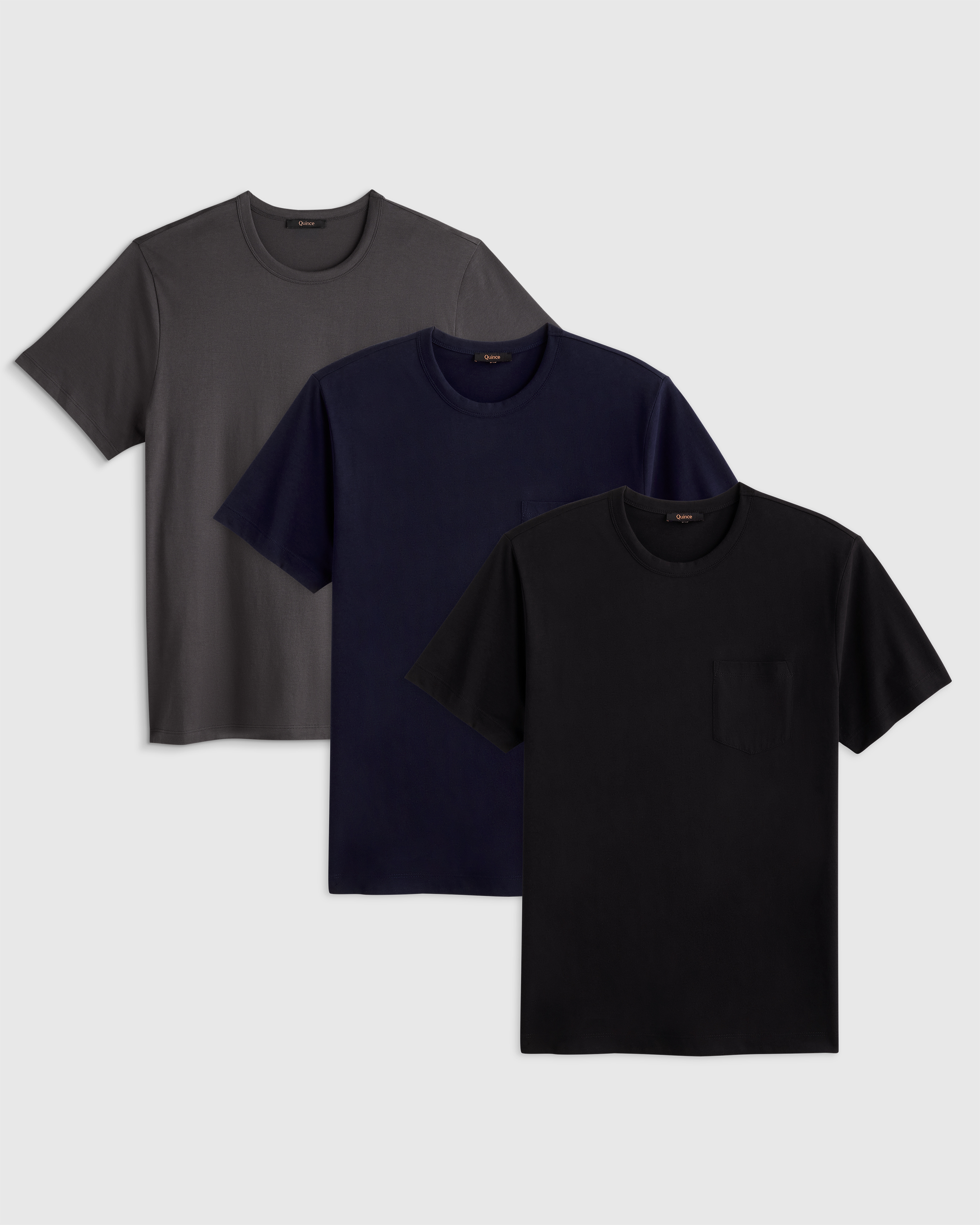 Luxe Pocket Tee 3-Pack Bundle in Dark Coal