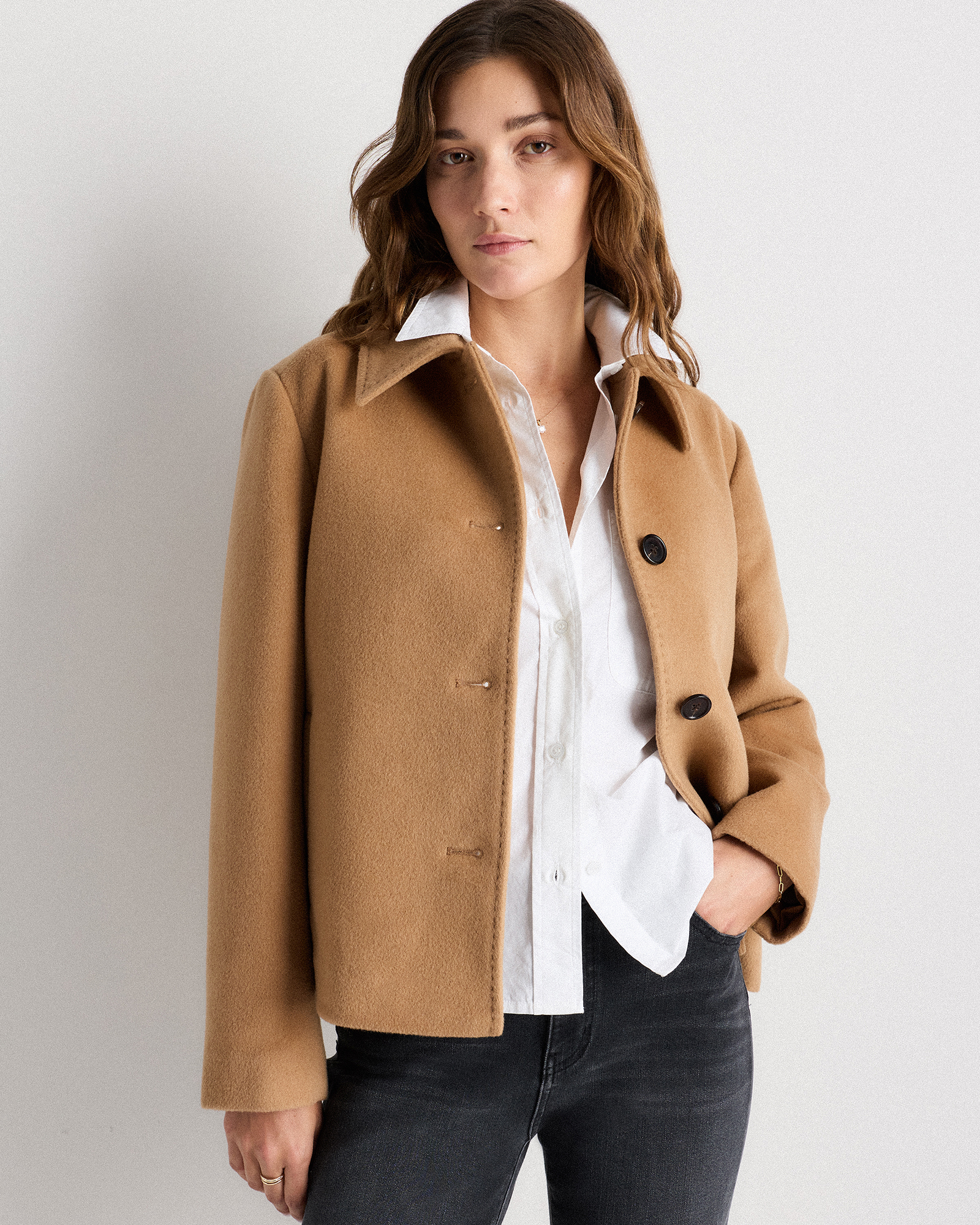 Caramel Wool Cashmere Short Coat