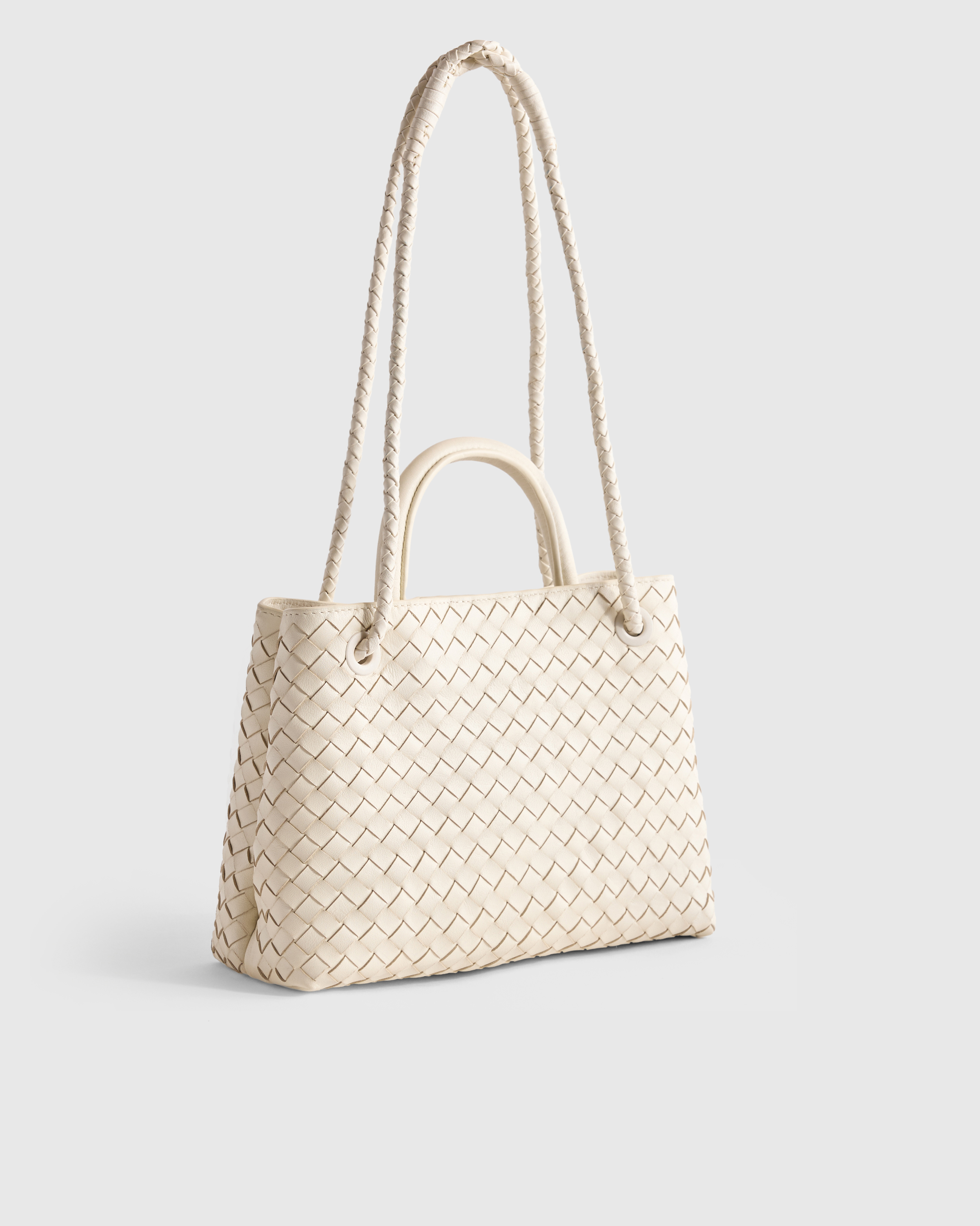 Italian Leather Quilted Top Handle Satchel