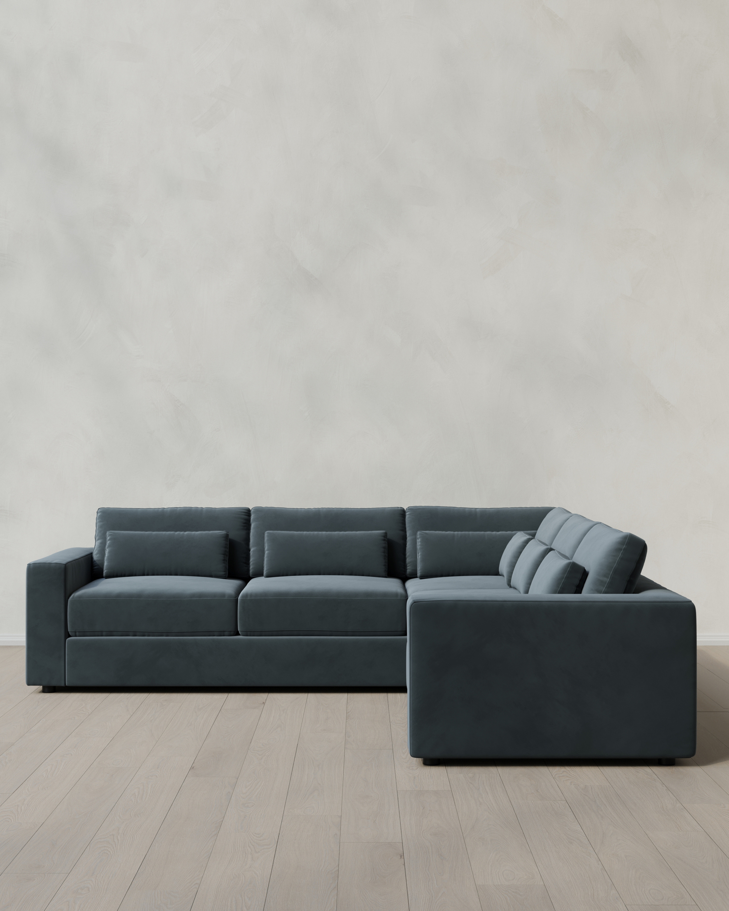 Pine Ashford Deep Seat L Sectional in Performance Velvet