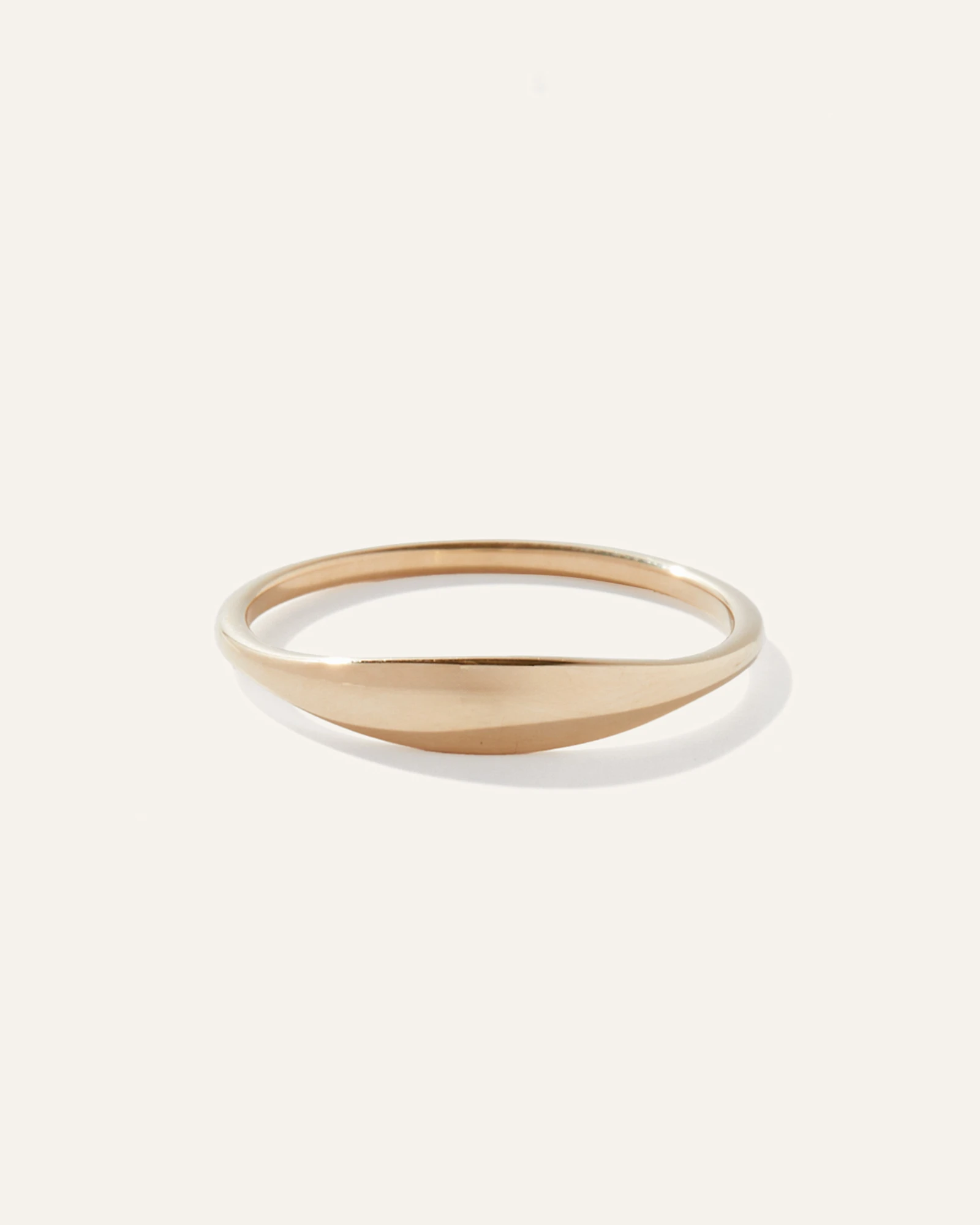 14K Gold Slim Signet Ring
