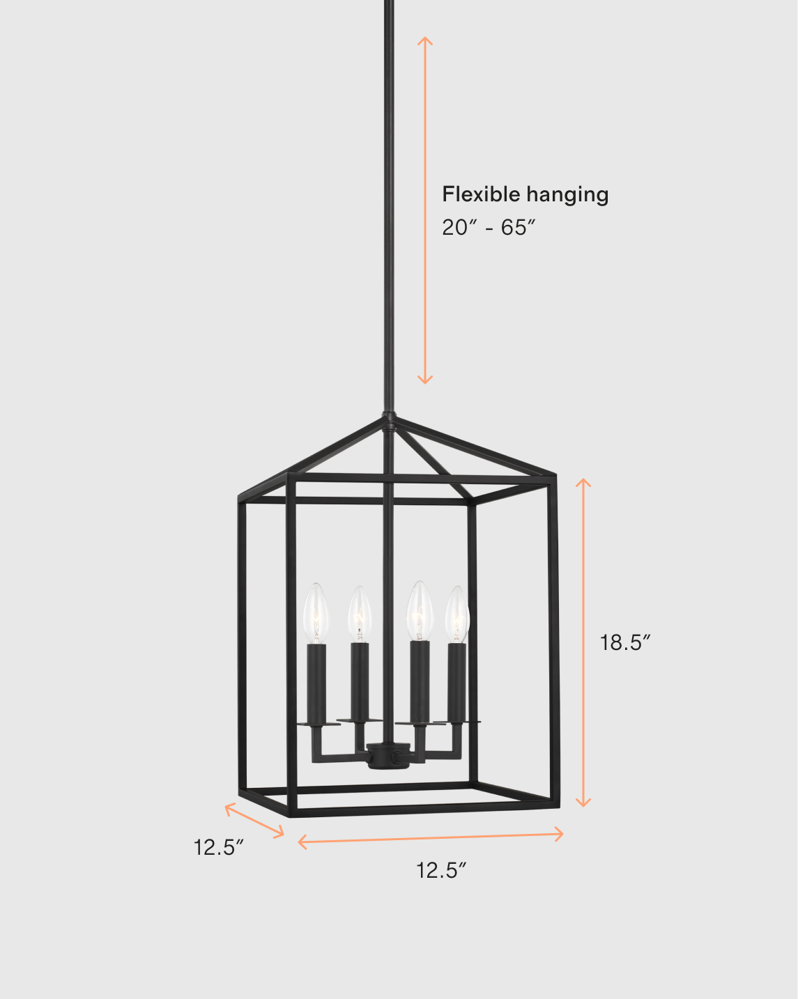 Steel Lantern Pendant Small