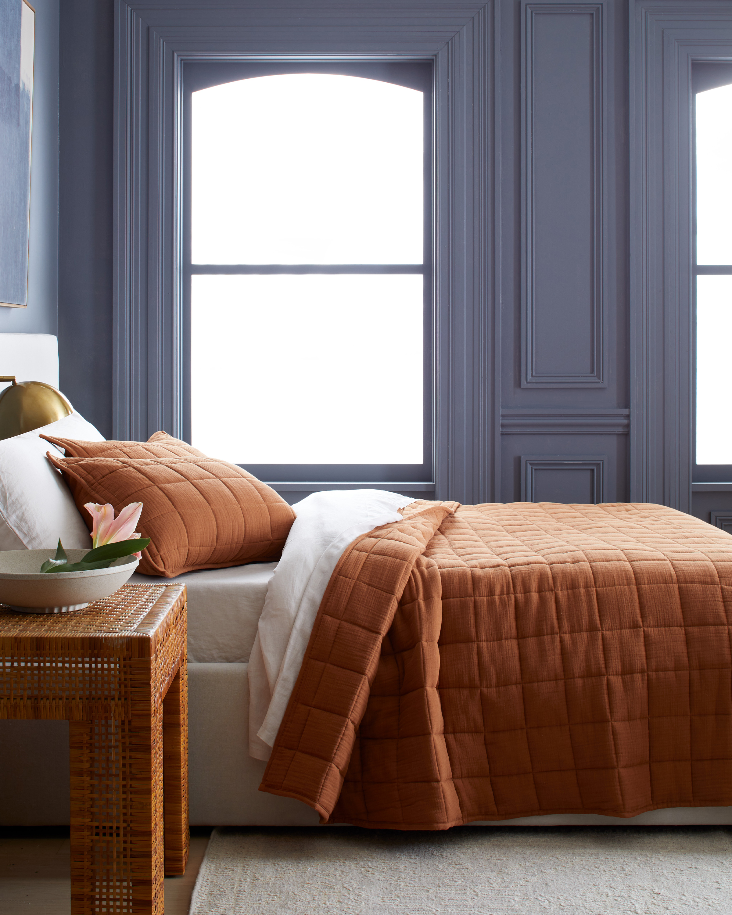 Terracotta Organic Airy Gauze Box Quilt