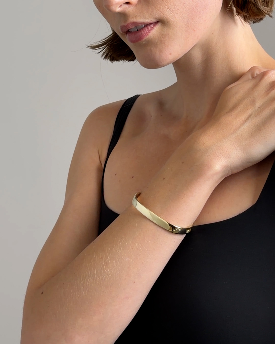 Gold Rectangular Bangle 4x5 thumbnail