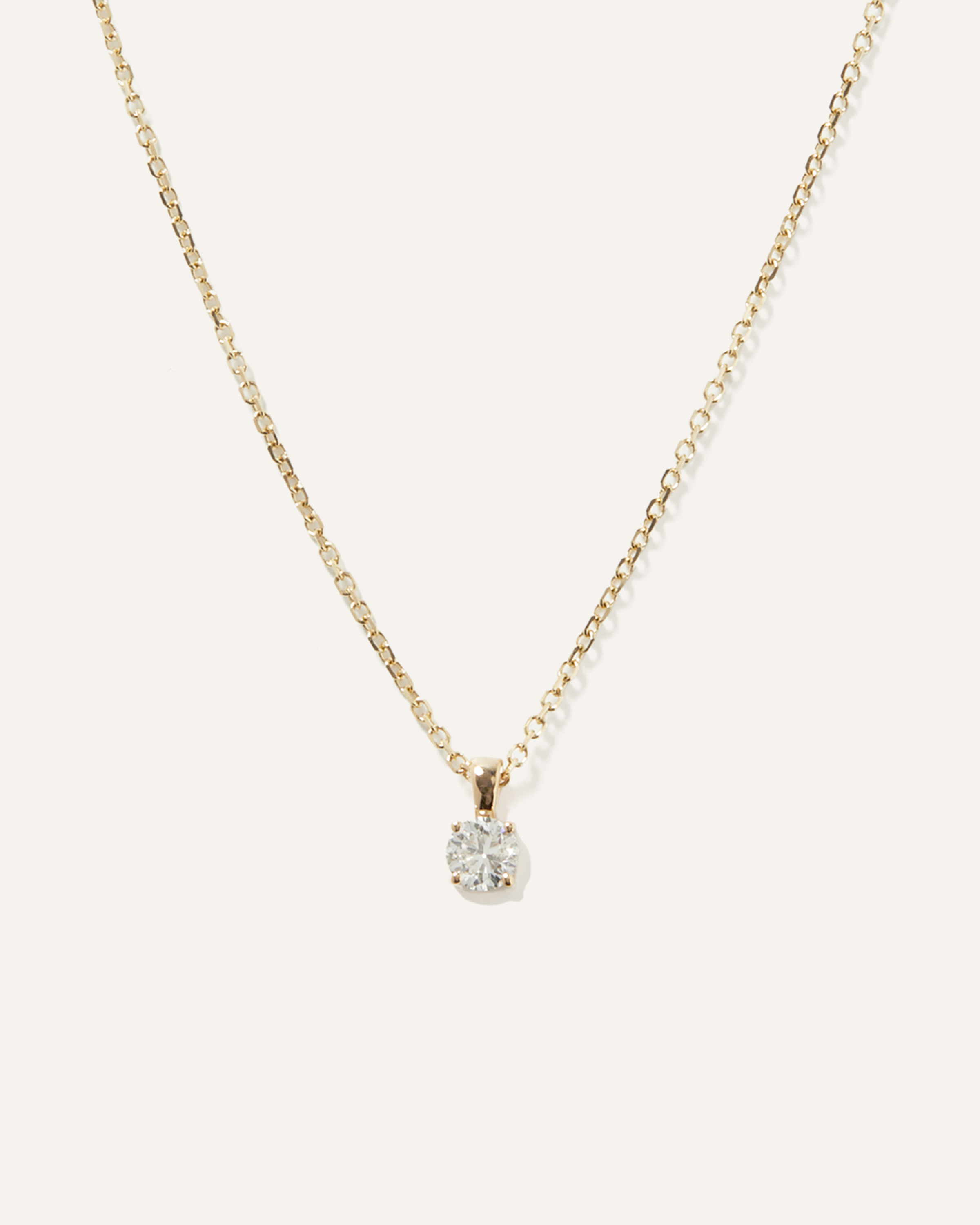 Yellow Gold 14k Gold Natural Diamond Solitaire Necklace