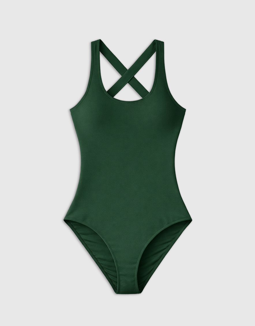 Palm Italian Cross-Back One-Piece Swimsuit
