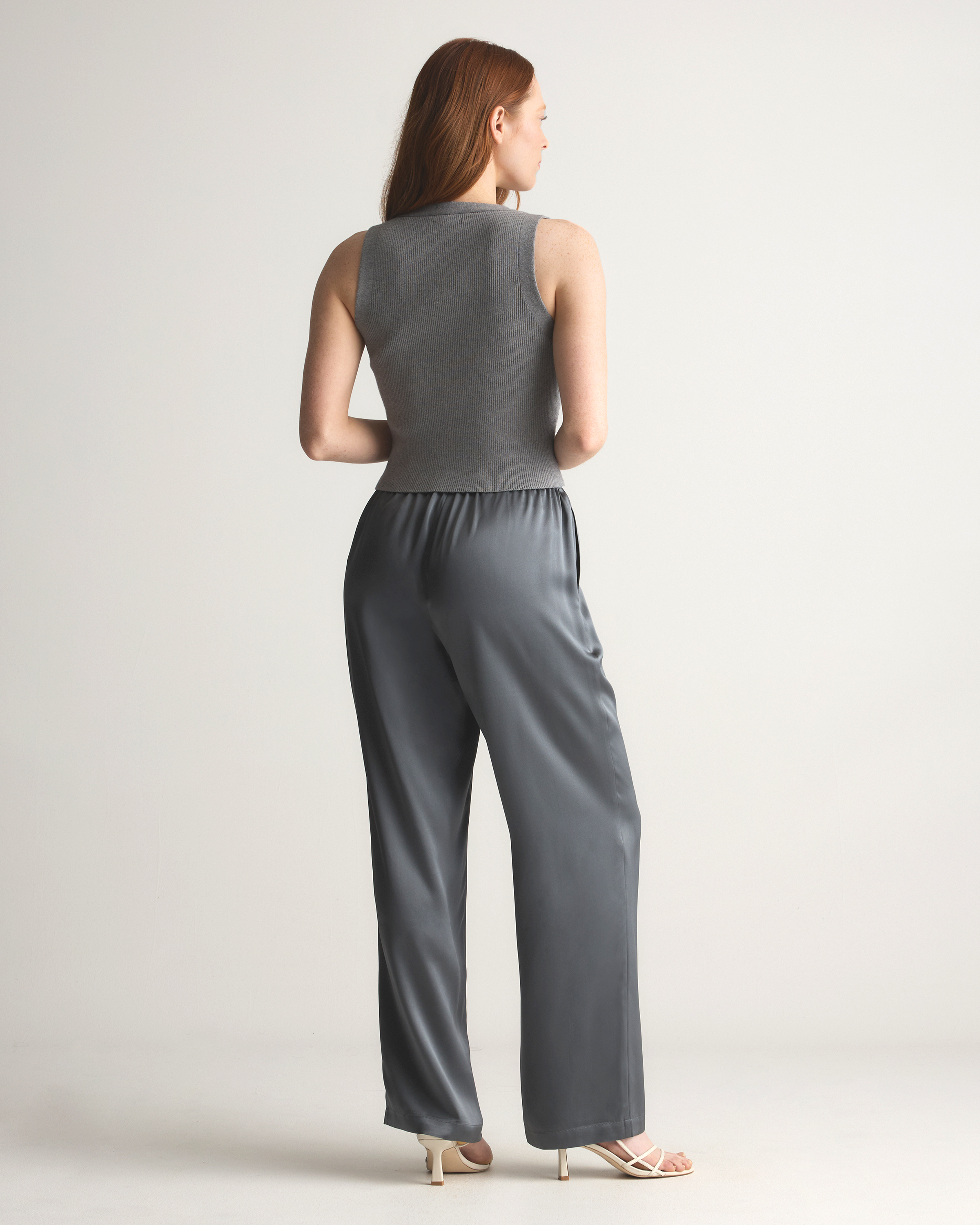 【SATIIIZ】[Made] Dype Pintuck Wide String Slacks TWEE Beaverd Pintuck Wide Slacks | KOODING