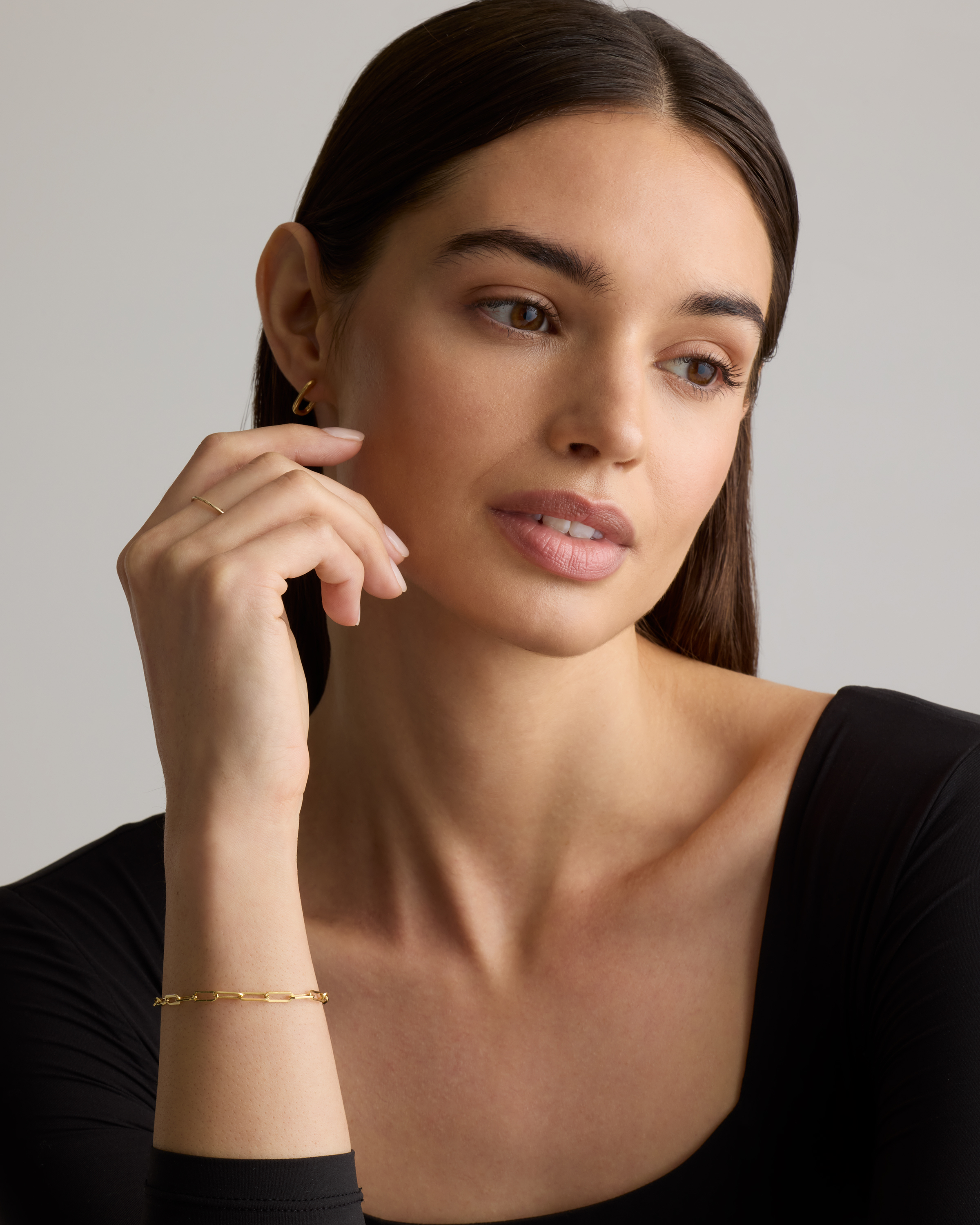 14k Gold Medium Paperclip Chain Bracelet