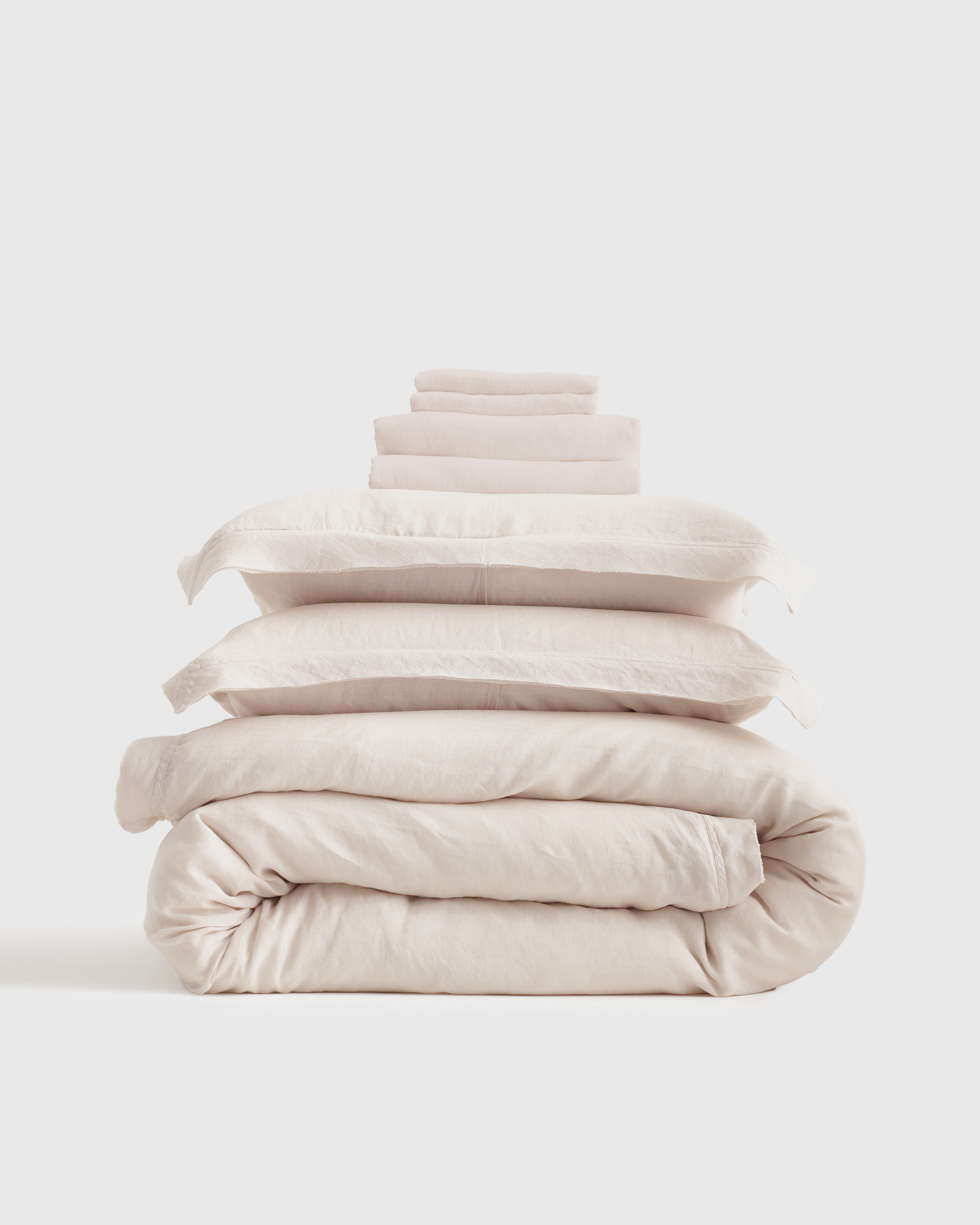 quince european linen sheet set, queen, sand