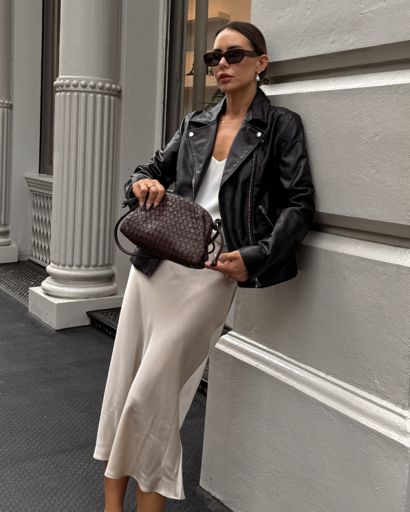 Champagne 100% Washable Silk Skirt