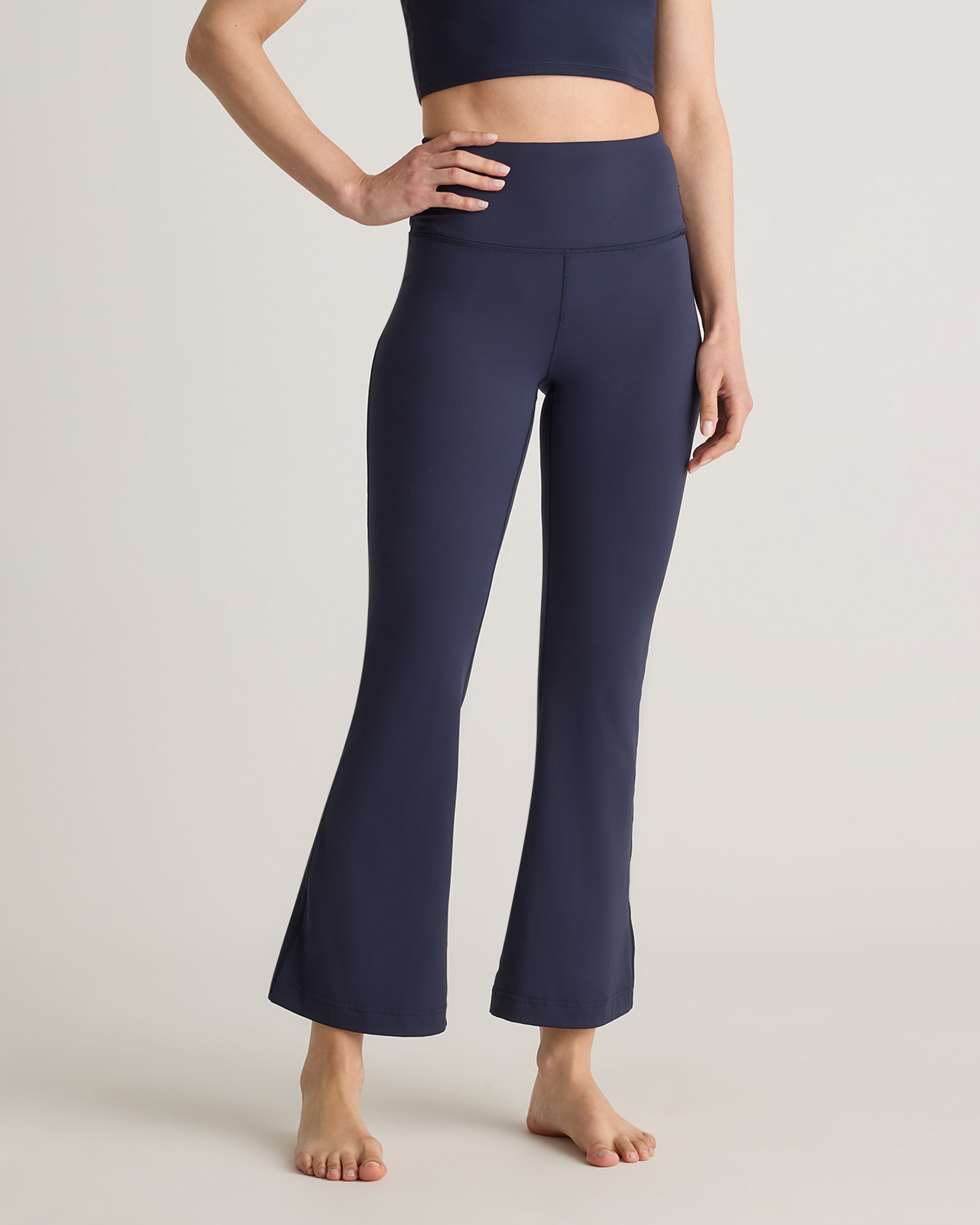 Quince Women's Ultra-form High-rise Flared Pants In Deep Navy