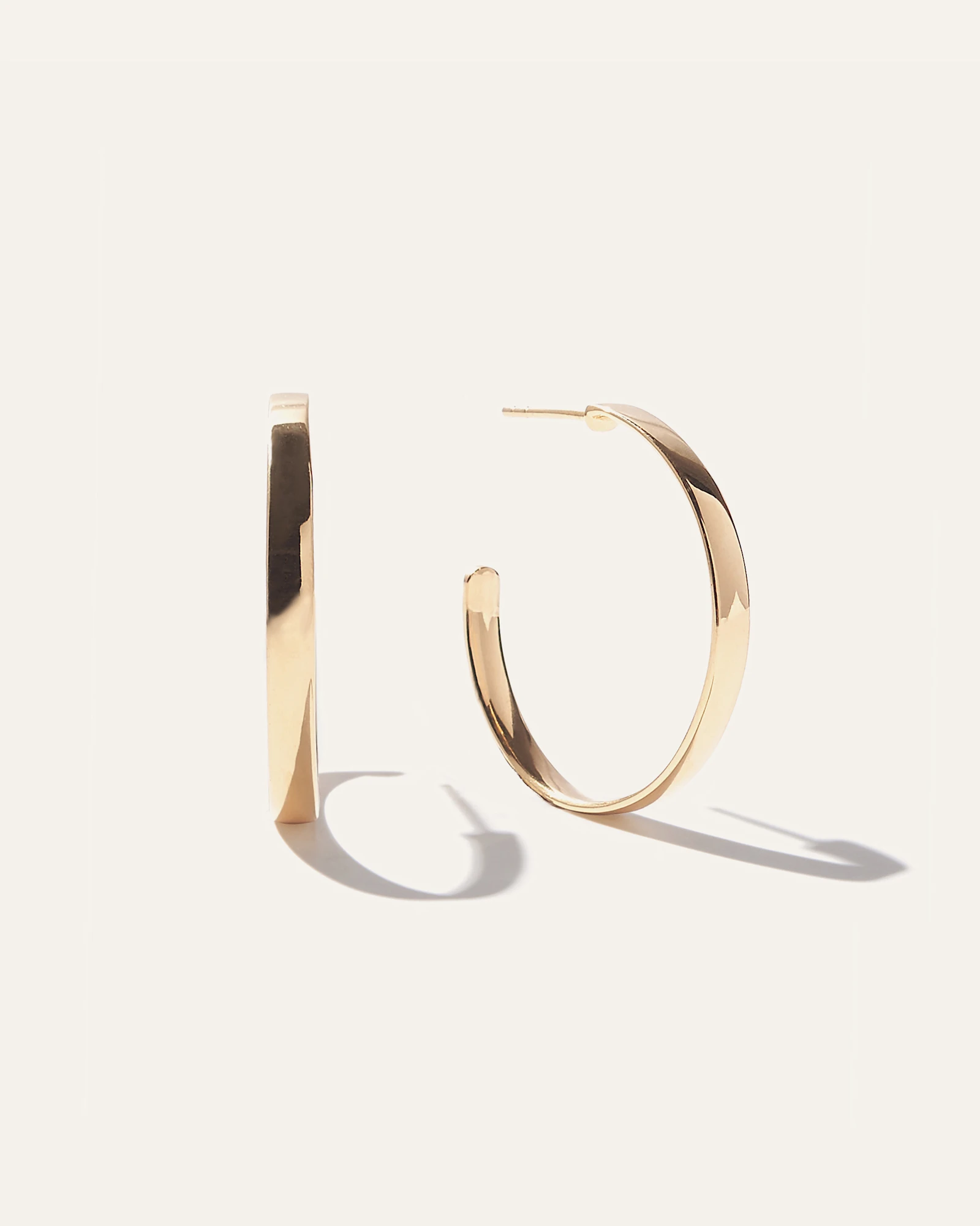 Flat Hoops in Gold Vermeil