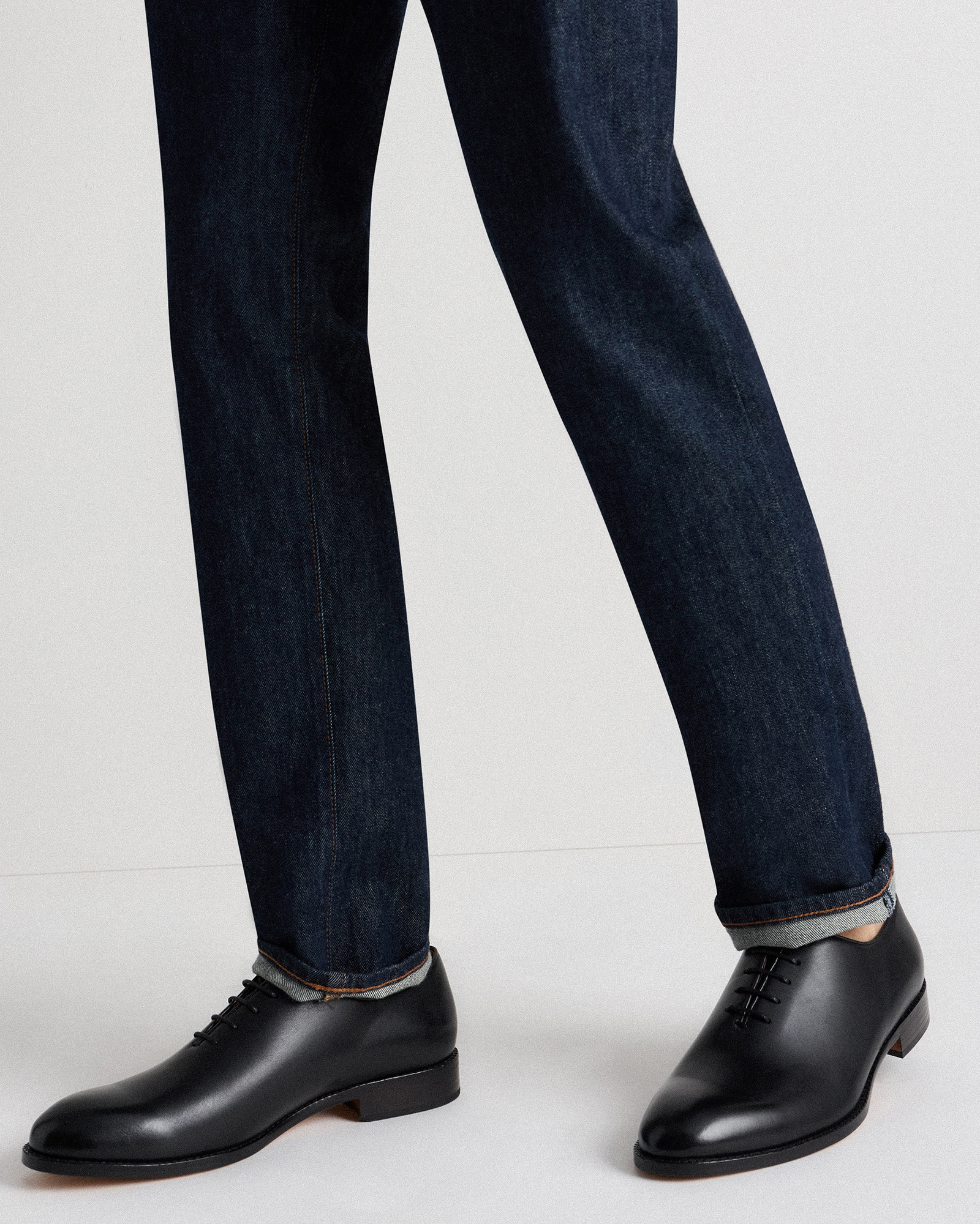 Calfskin Leather Plain Toe Oxford in Black