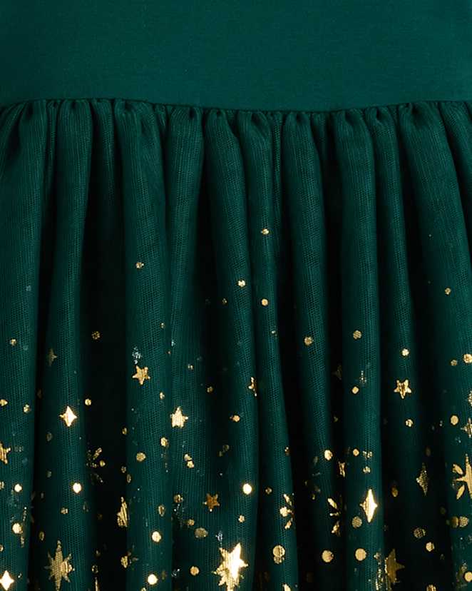 Forest Green Shimmer Tulle Dress