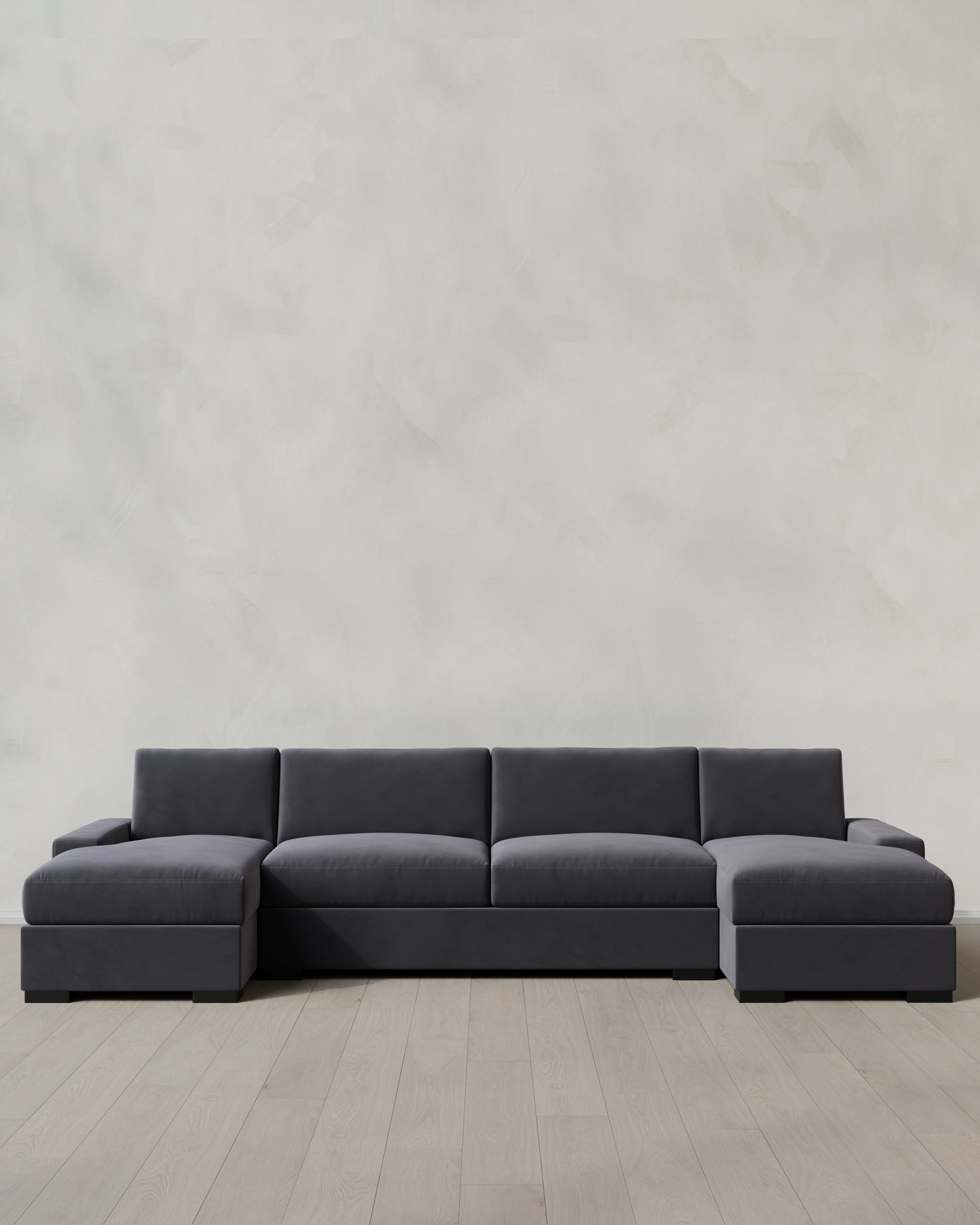 Gunmetal Stillman U Sectional in Performance Velvet