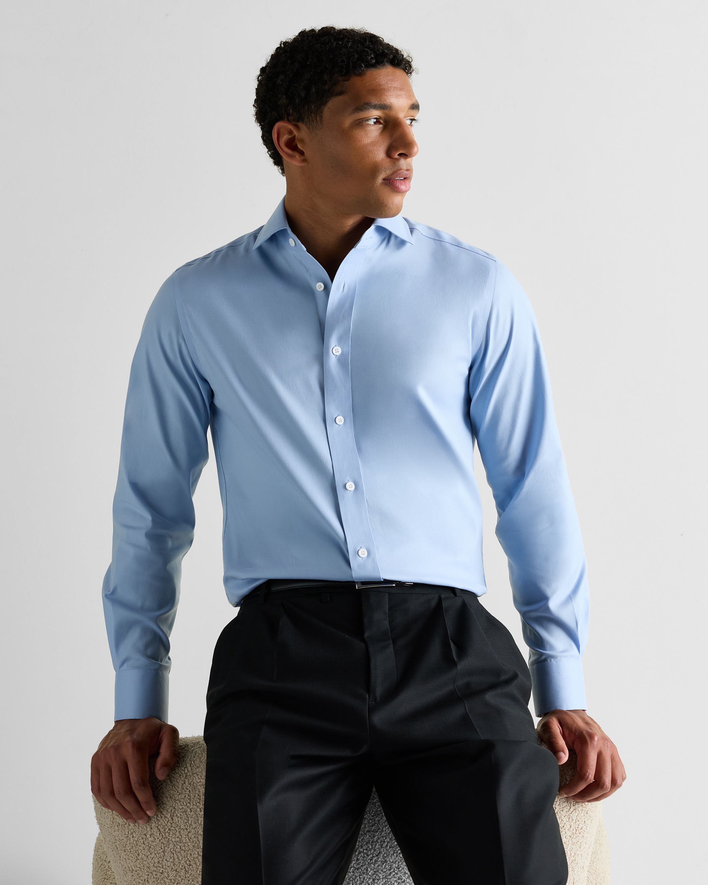 light blue cotton dress shirt Leeward Long Sleeve Dress Shirt Light Blue Solid / Medium / Classic