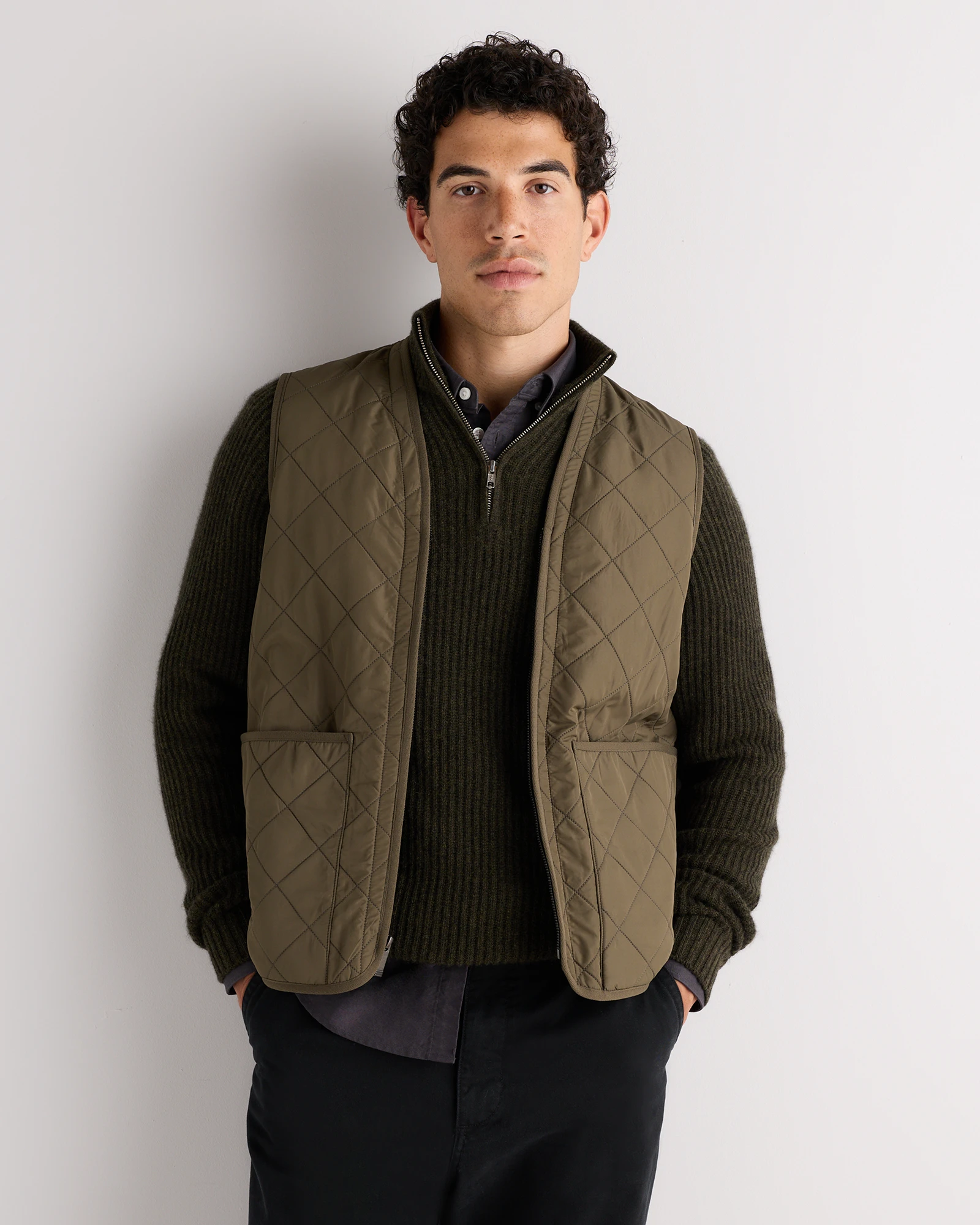 Featherless Quilted Fleece-Lined Liner Vest