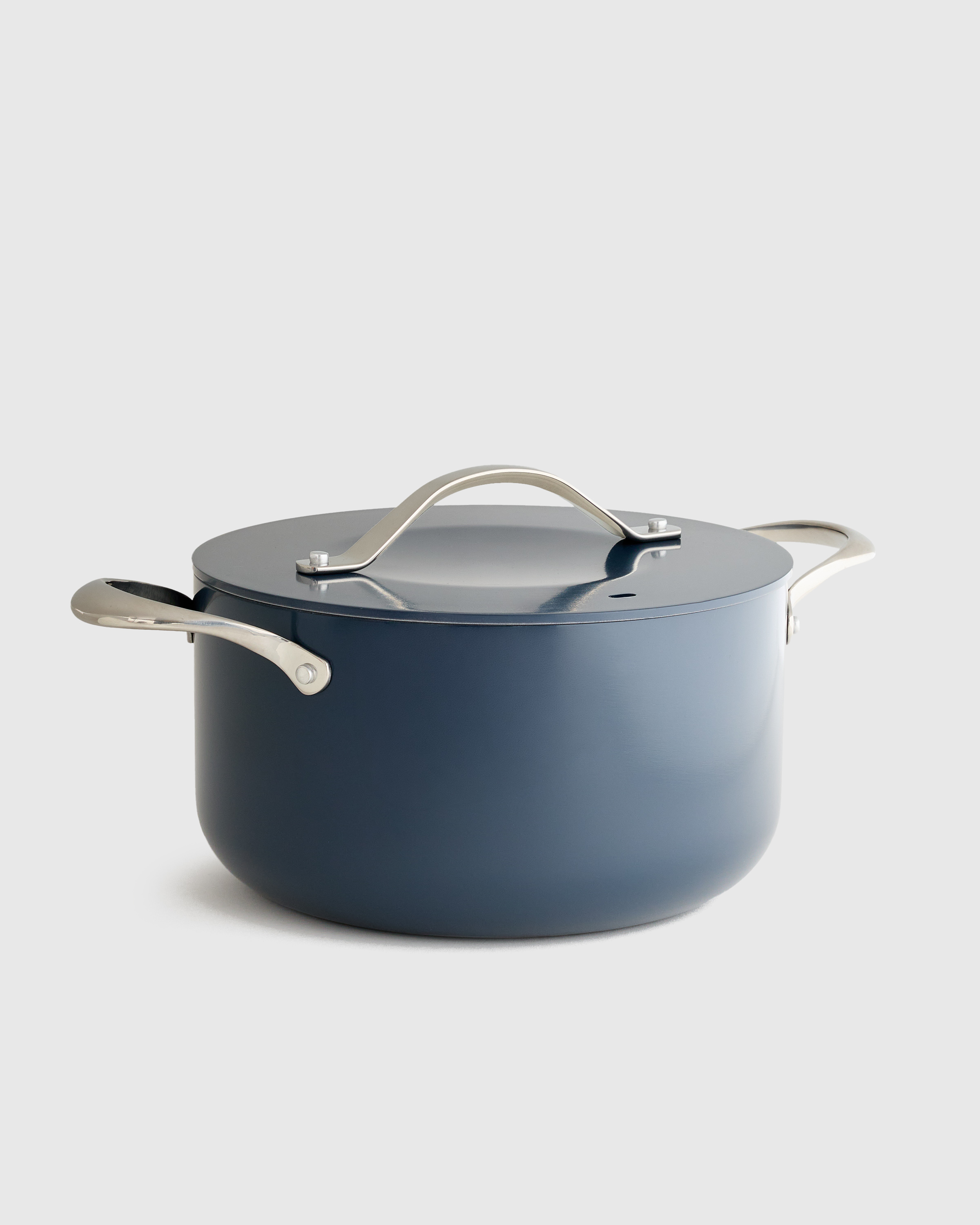 Navy Ceramic Nonstick Soup Pot: 6QT