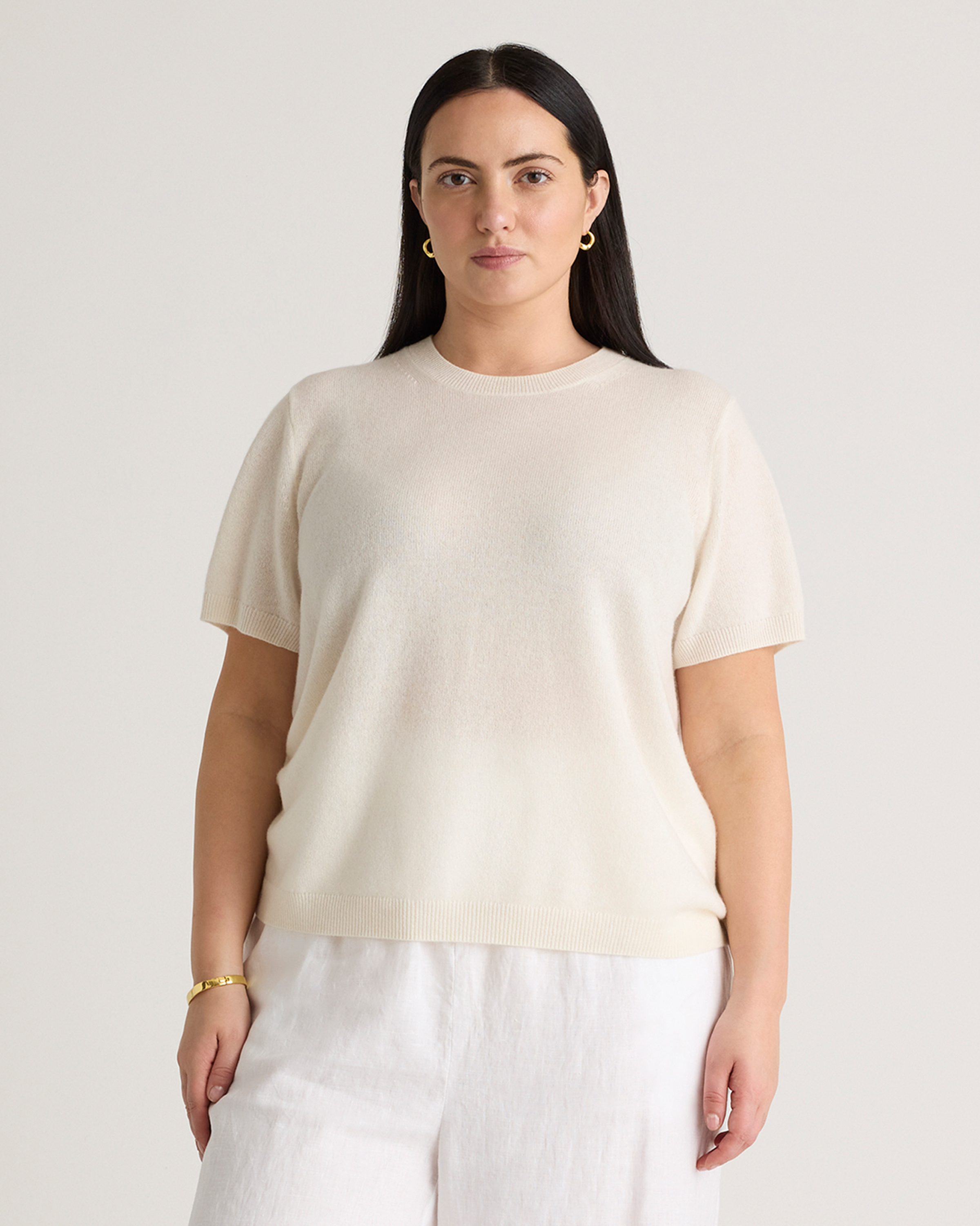 Ivory Mongolian Cashmere Tee