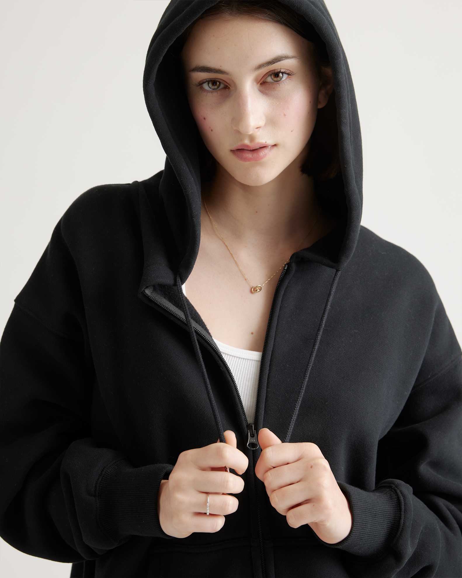 Organic Heavyweight Fleece Boyfriend Full Zip Hoodie