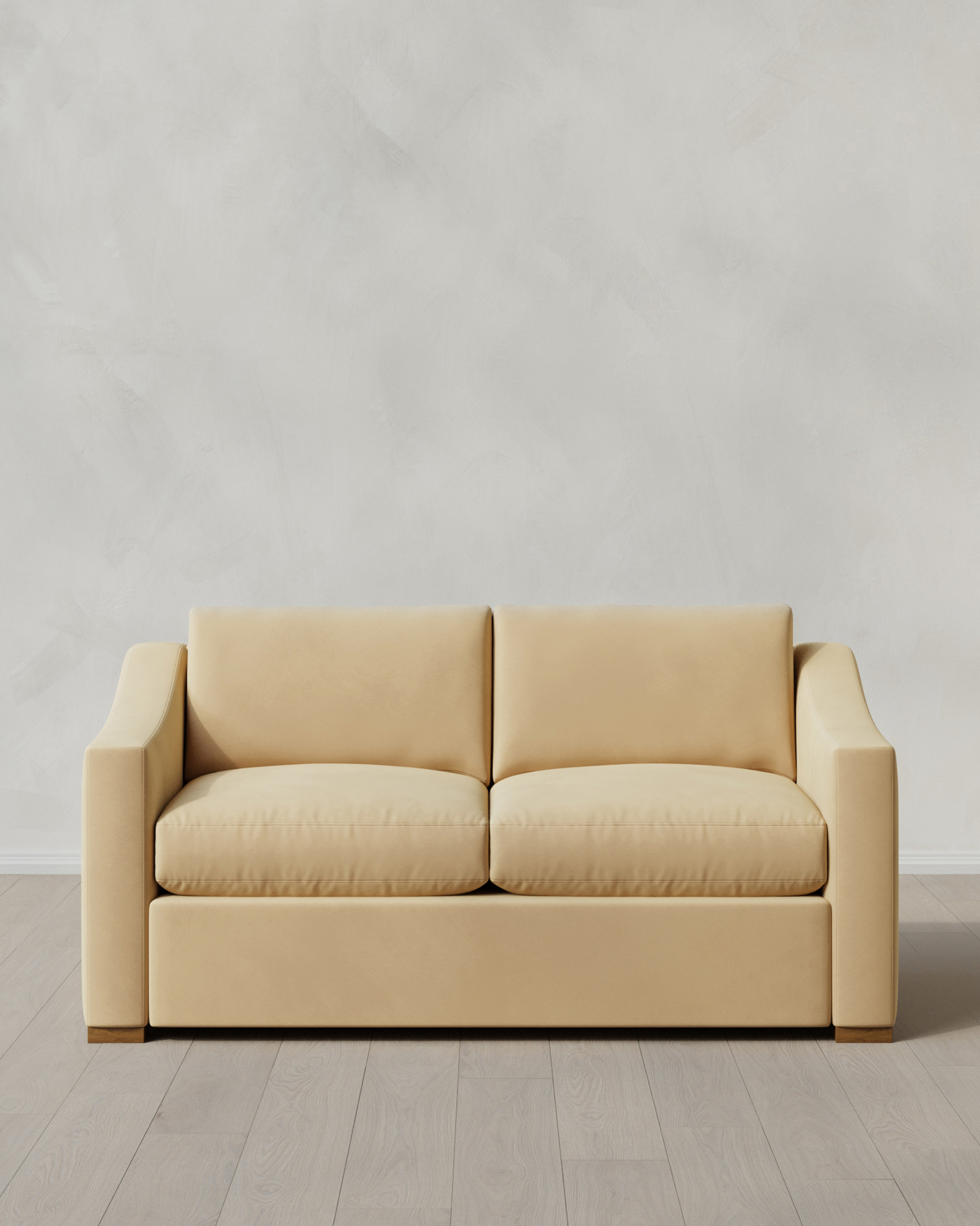 Linen Hollis Slope Arm Sofa in Performance Velvet