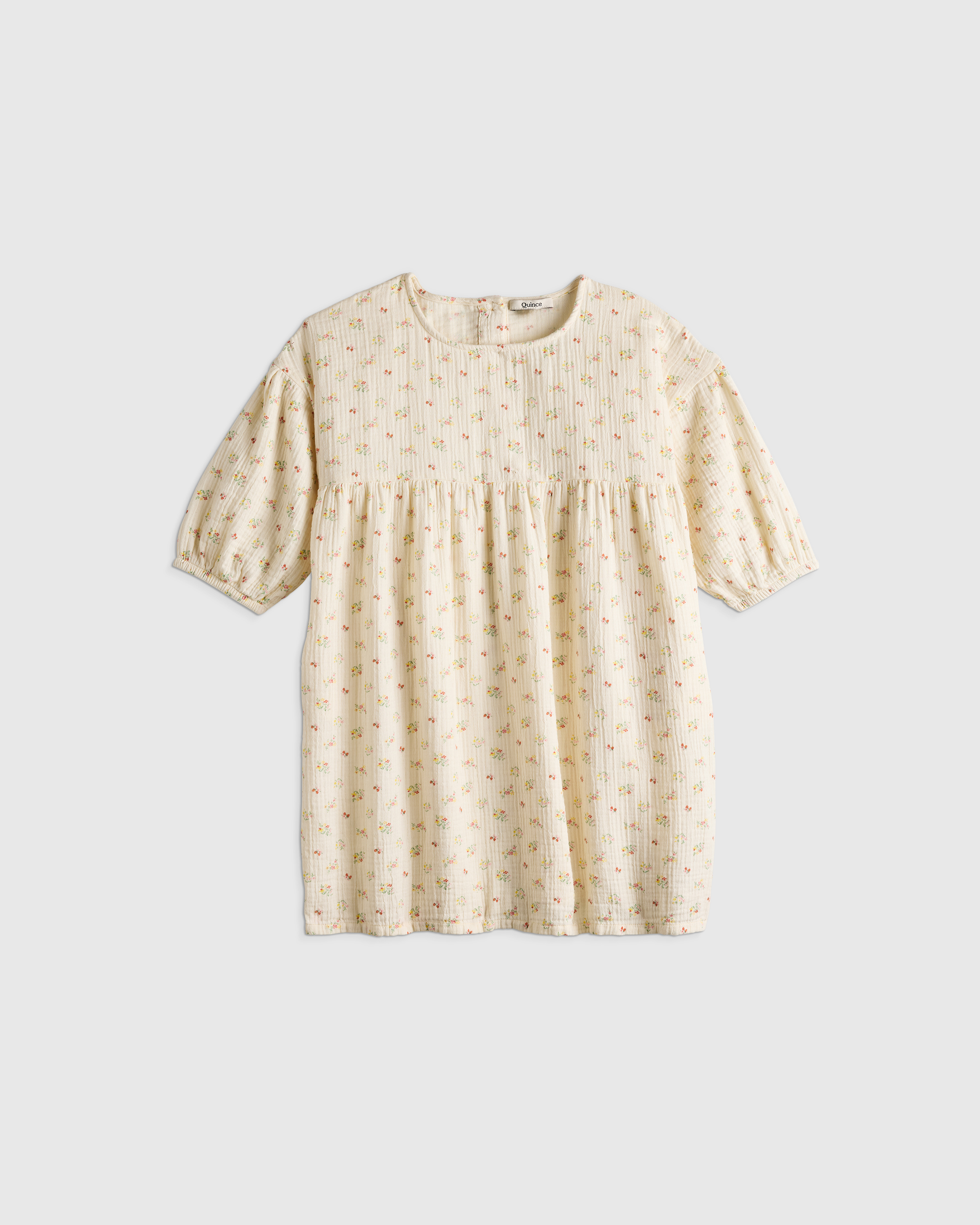Strawberry Floral 100% Organic Cotton Gauze Dress