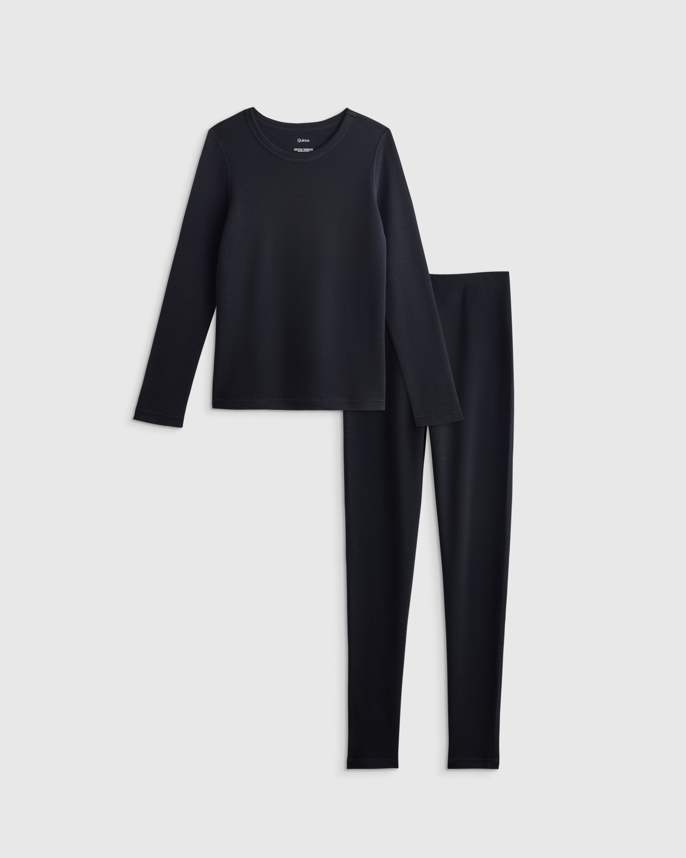 100% Merino Wool All-Season Base Layer Long Sleeve and Legging Set