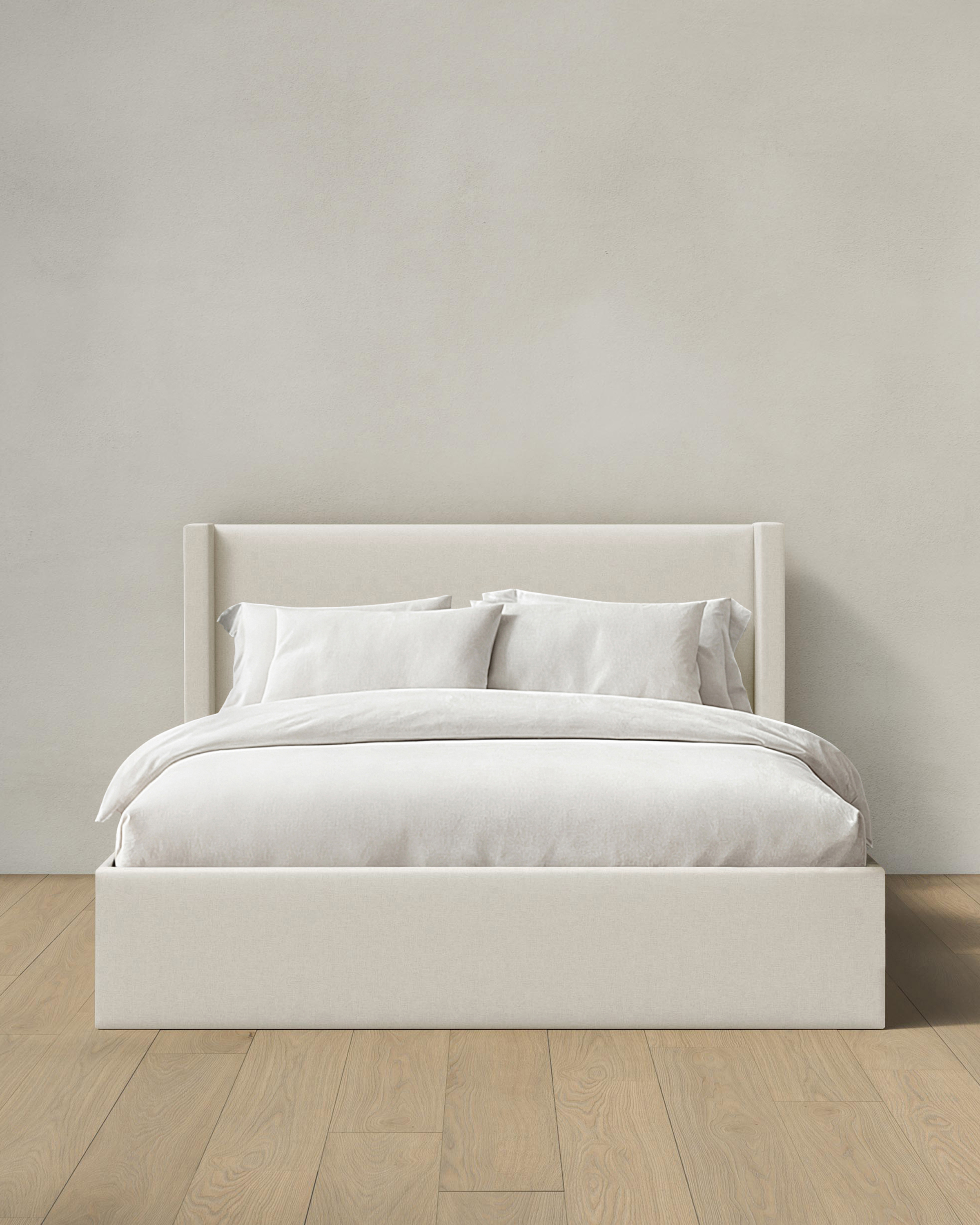 Ivory Wingback Bed in Performance Linen Blend