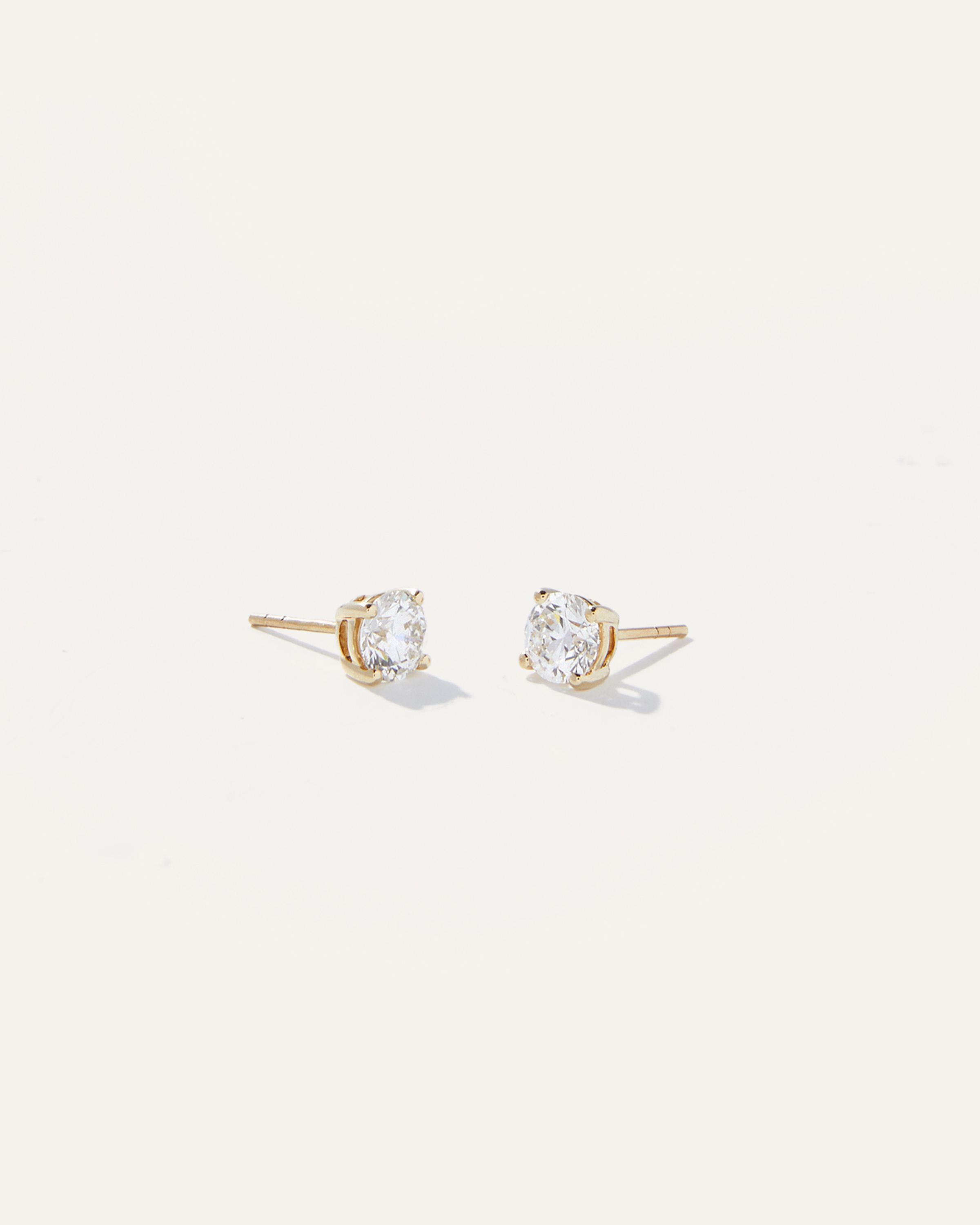 Yellow Gold 14K Gold Lab Grown Diamond Four-Prong Solitaire Studs