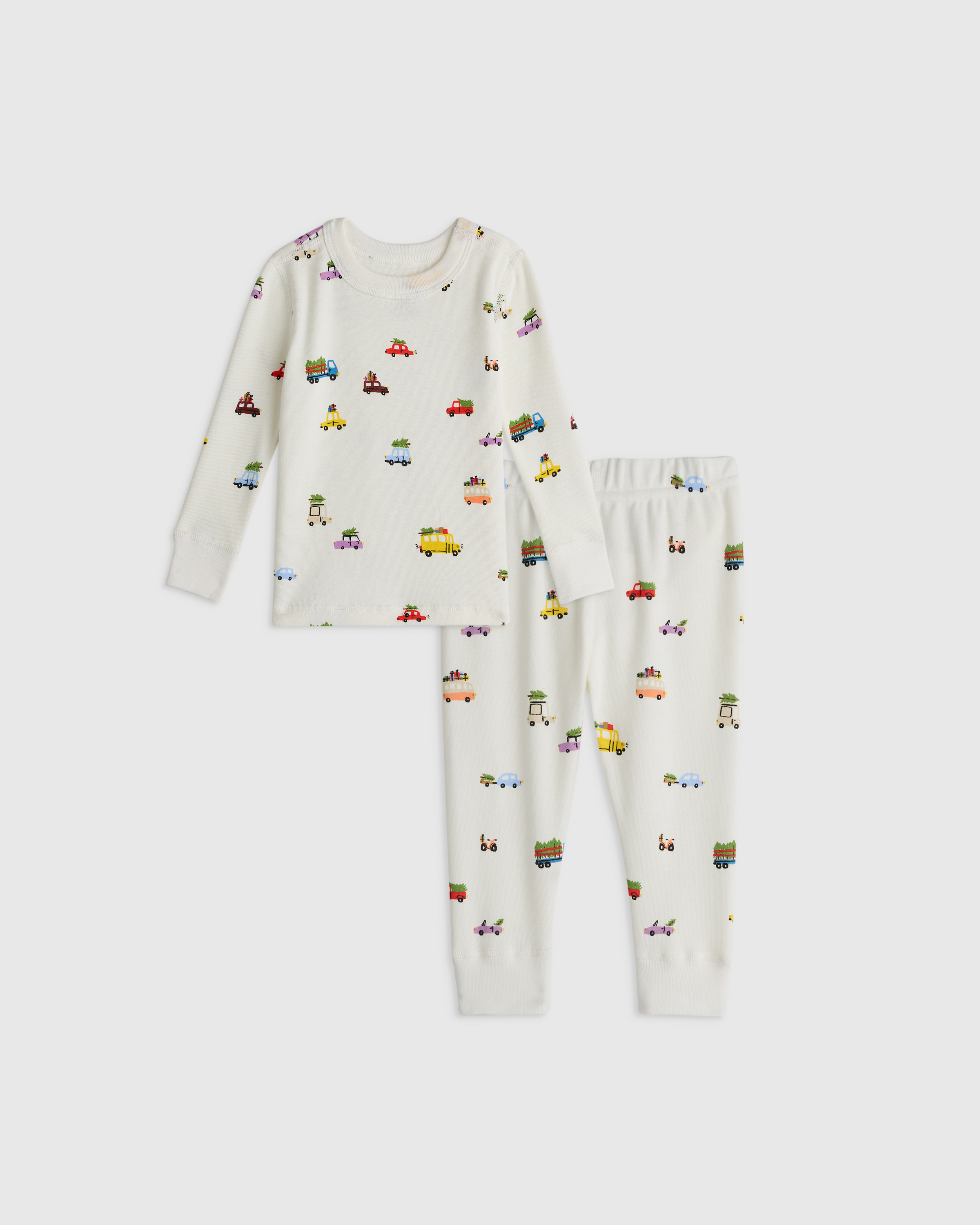 Merry Motors 100% Organic Cotton Long Sleeve and Pant Pajama Set