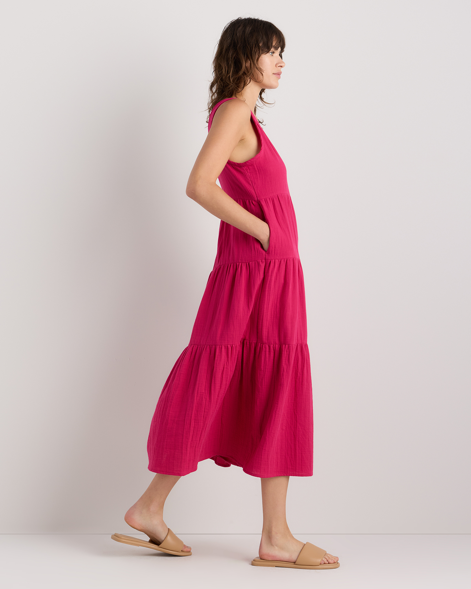 pink cotton maxi dress for women Pink Floral Cotton Maxi Dress