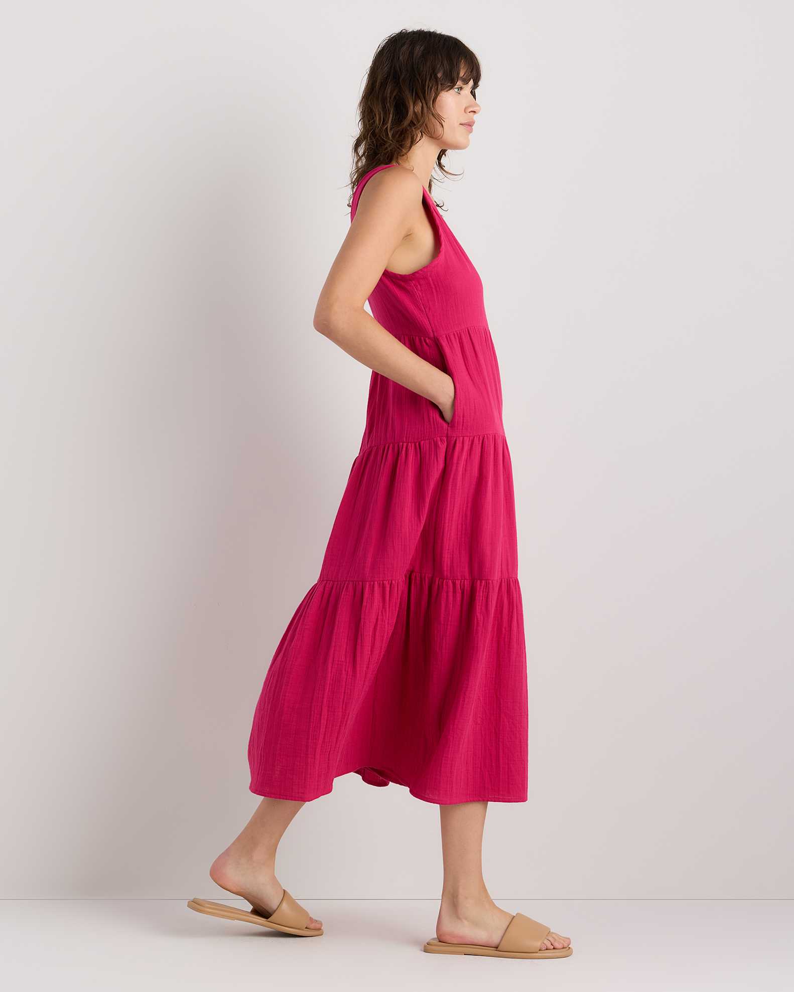 pink cotton maxi dress for women Pink Floral Cotton Maxi Dress