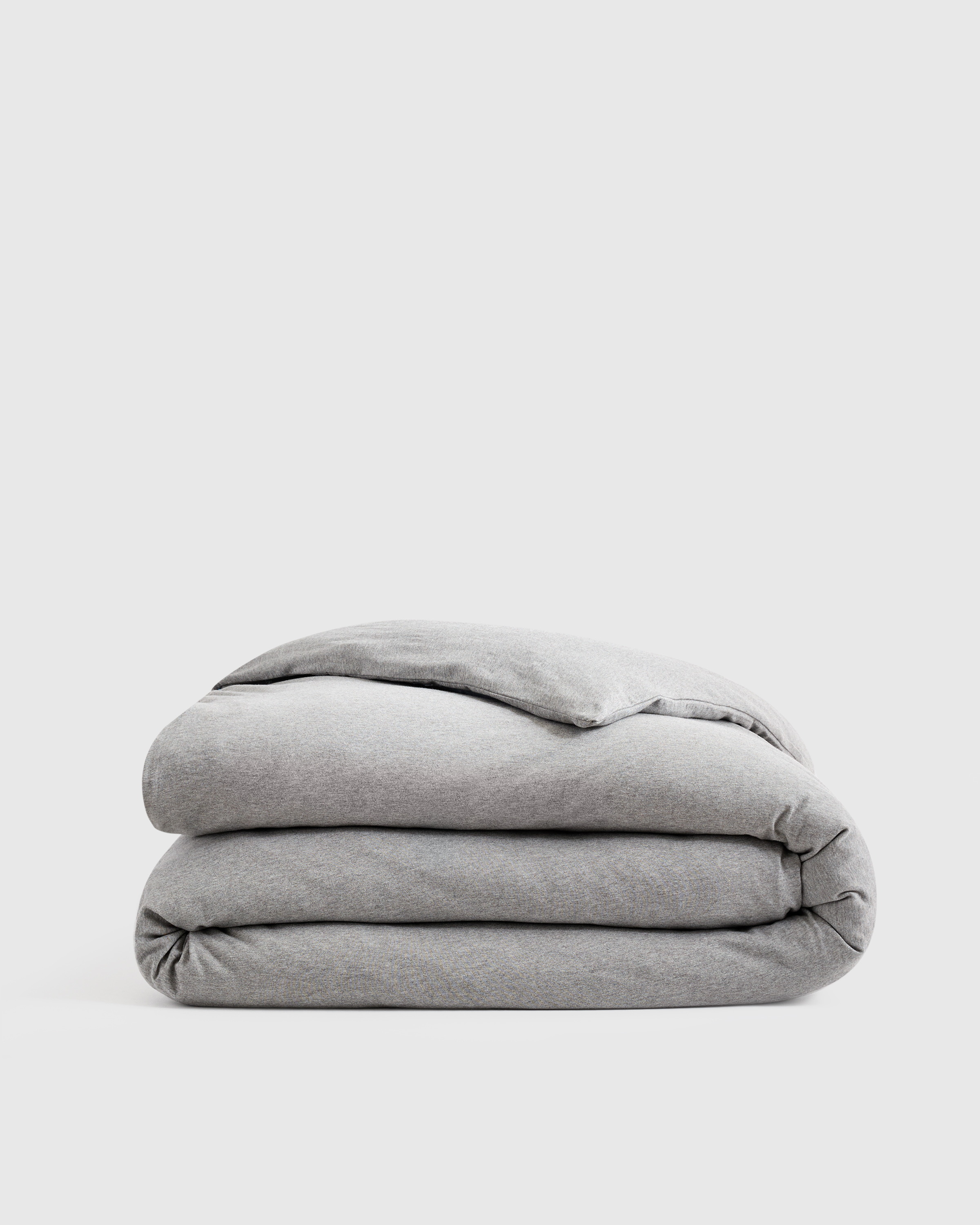 Organic Jersey Duvet Cover, King/Cal King, Heather Grey