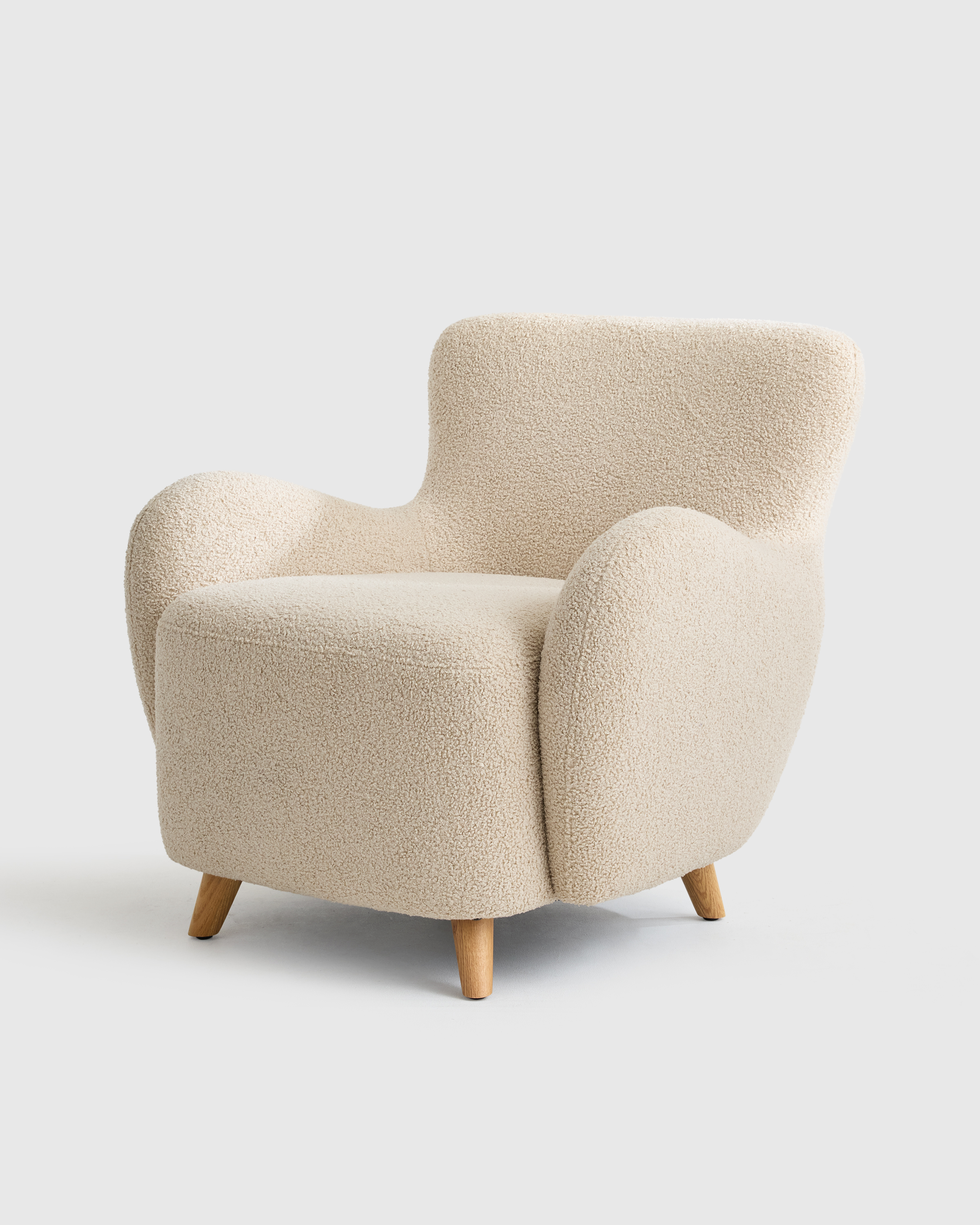Teddy Boucle Wingback Accent Chair - Thumbnail 5