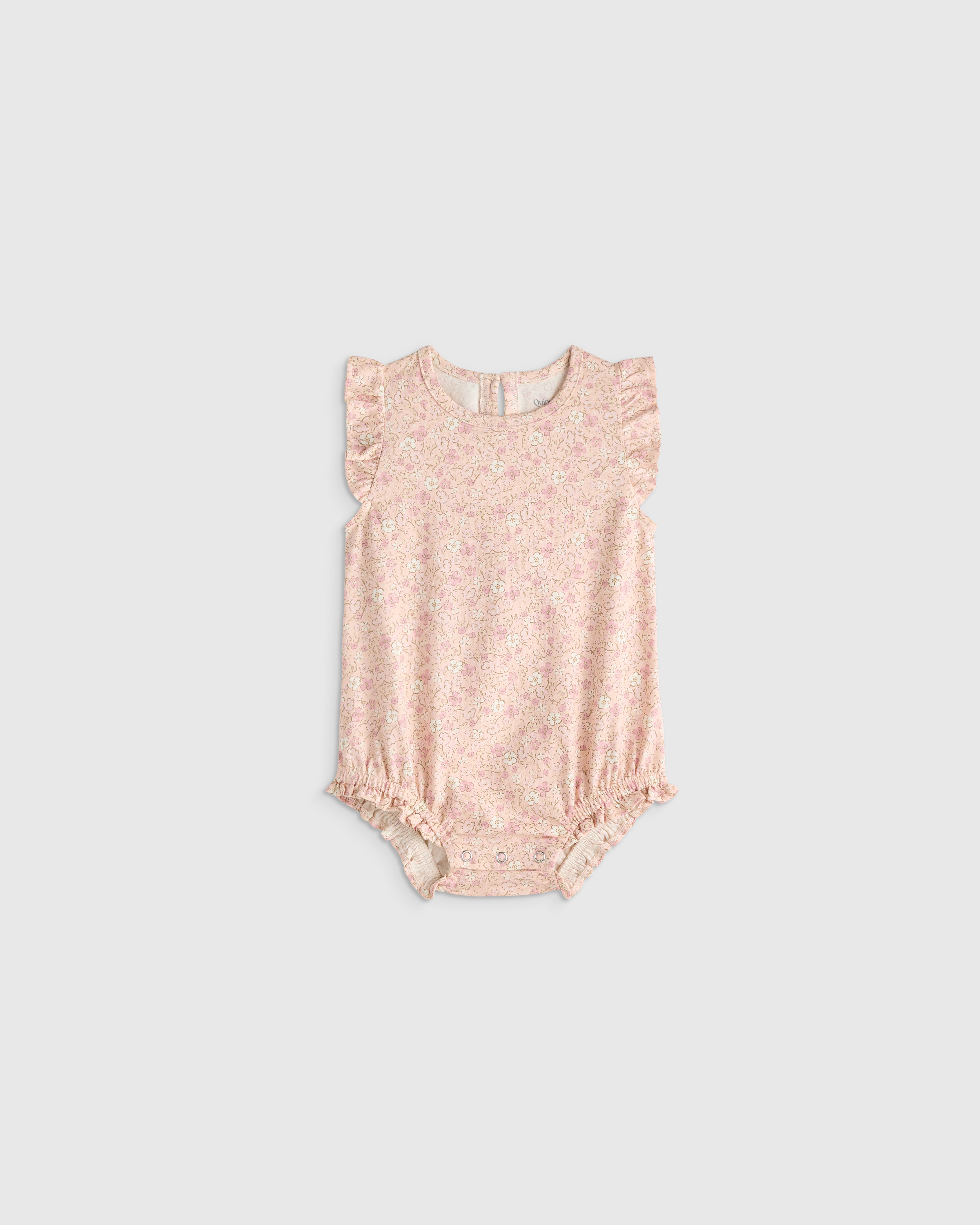 Pink Sweetpea Floral 100% Organic Cotton Bubble Romper