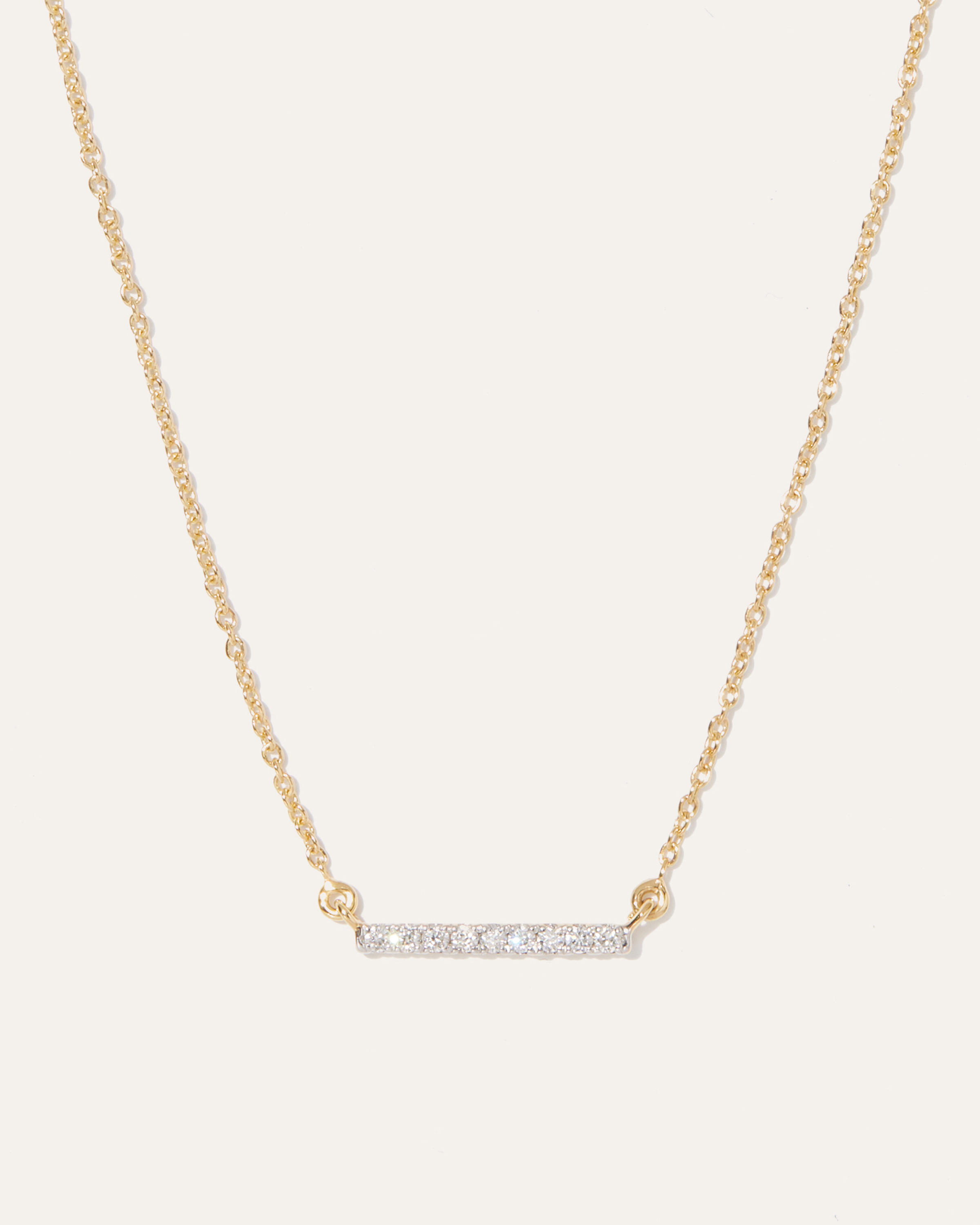 Yellow Gold 14K Gold Diamond Bar Necklace