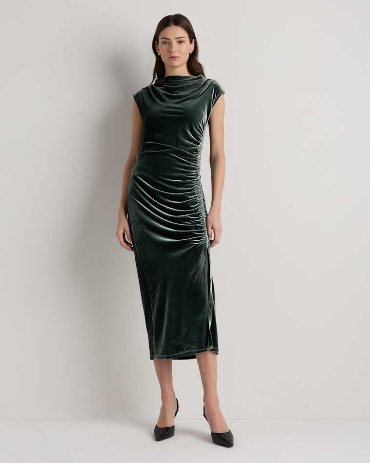 quince cotton cashmere ribbed sleeveless midi dress Cotton Cashmere Ribbed Sleeveless Midi Dress in Mocha Heather