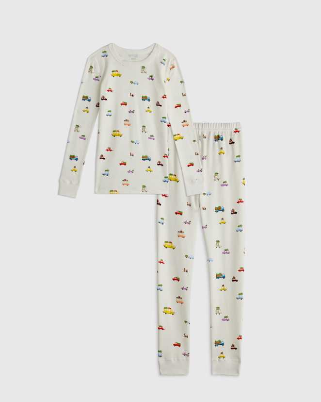 Merry Motors 100% Organic Cotton Long Sleeve and Pant Pajama Set