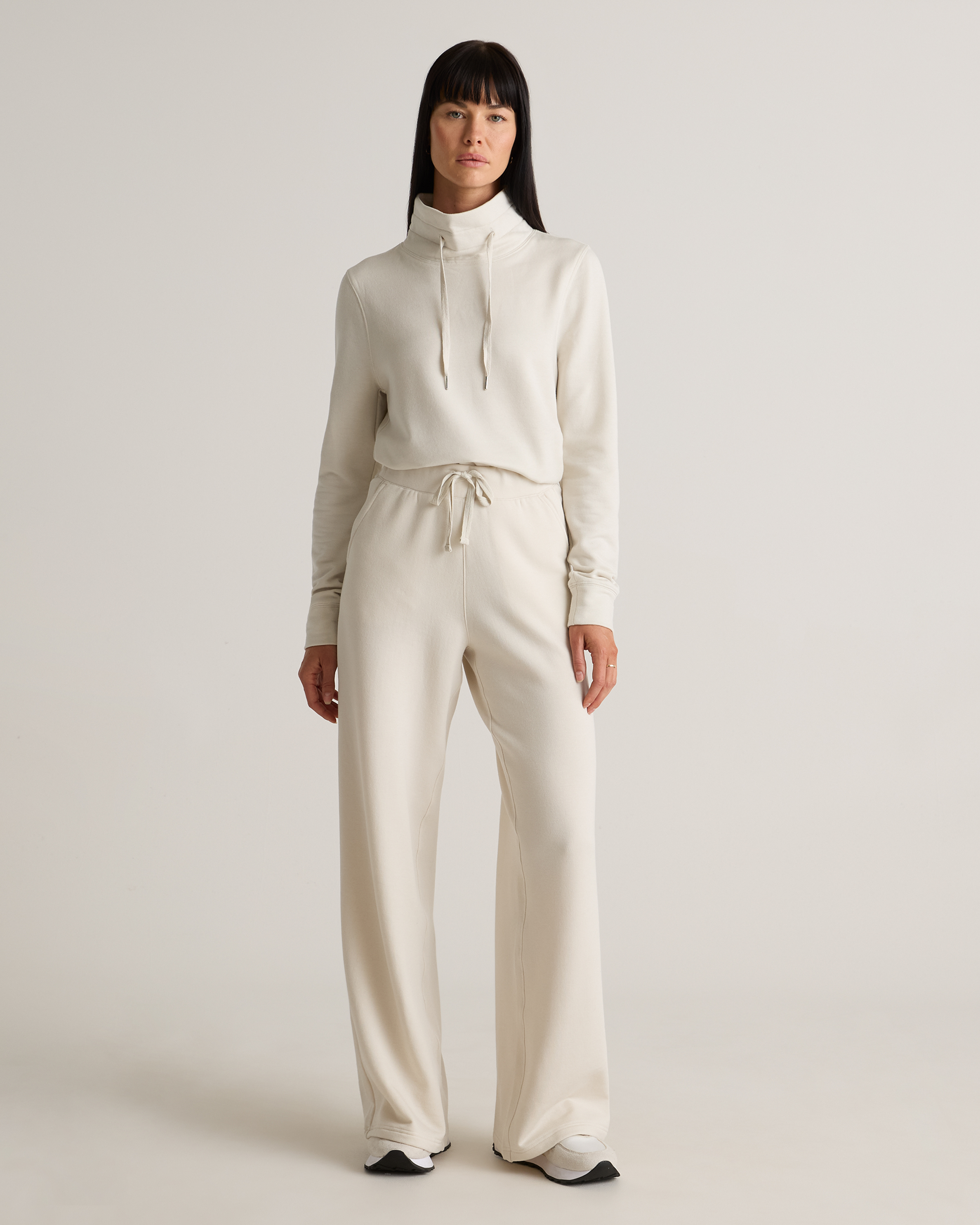 SuperSoft Fleece Wide Leg Pants in Off White display picture 2