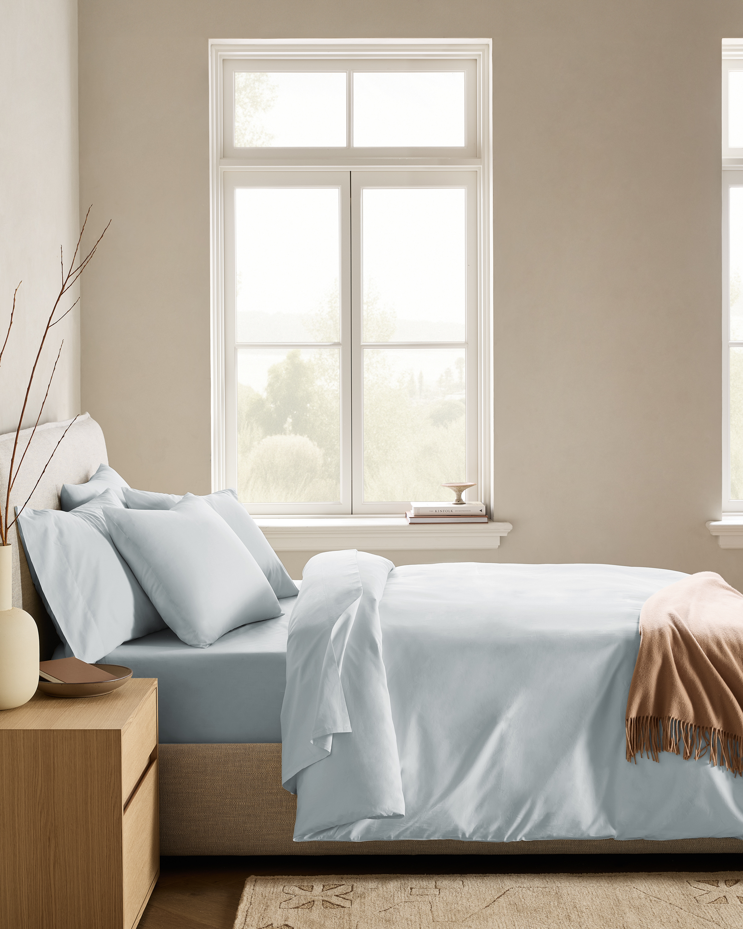 Mist Classic Organic Percale Duvet Cover